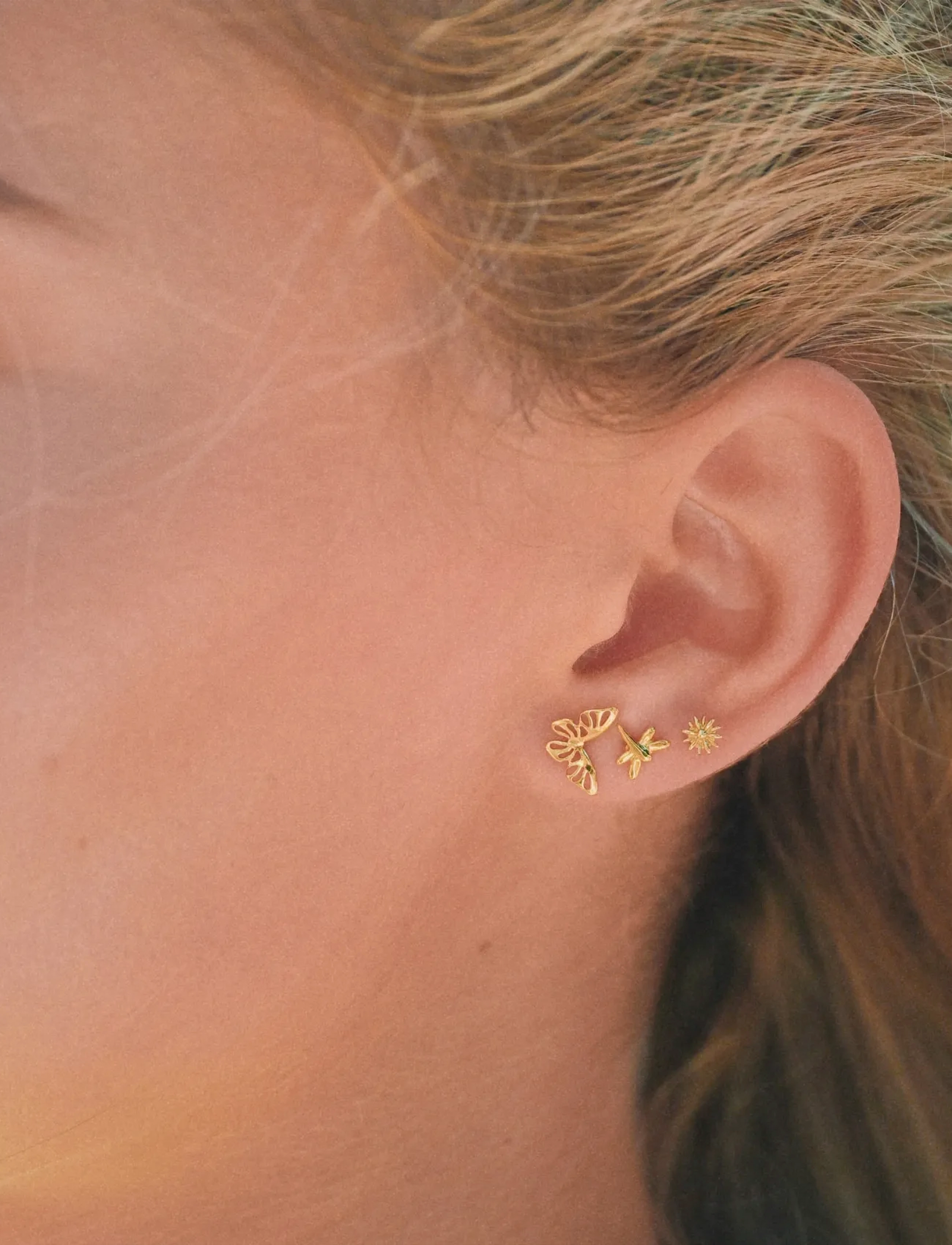 Timi of Sweden - Emberly - Mini Butterfly Stud Earrings - gold - 3