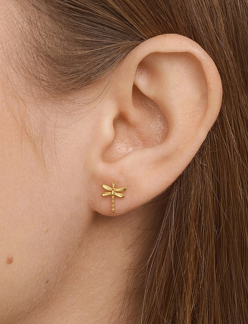 Timi of Sweden - Marina - Dragonfly Stud Earrings Stainless Steel - studs örhängen - gold - 0