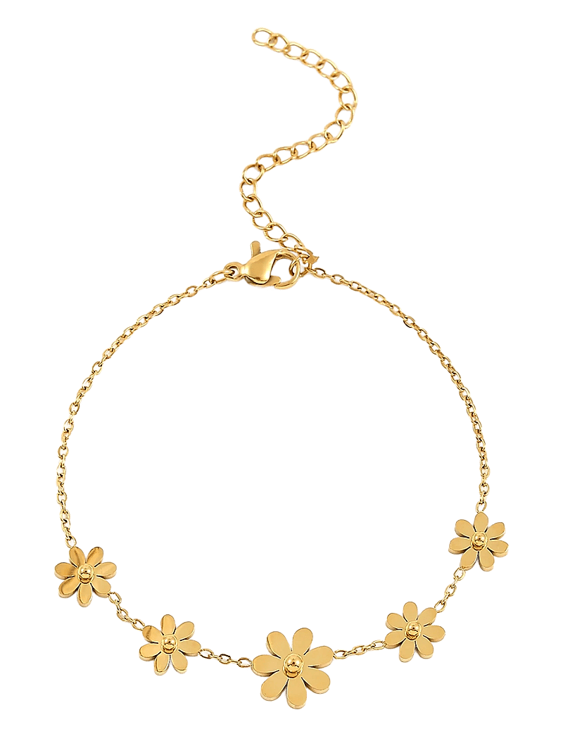 Timi of Sweden - Fay - Flower Chain Bracelet Stainless Steel - Gold - kettenarmbänder - gold - 1