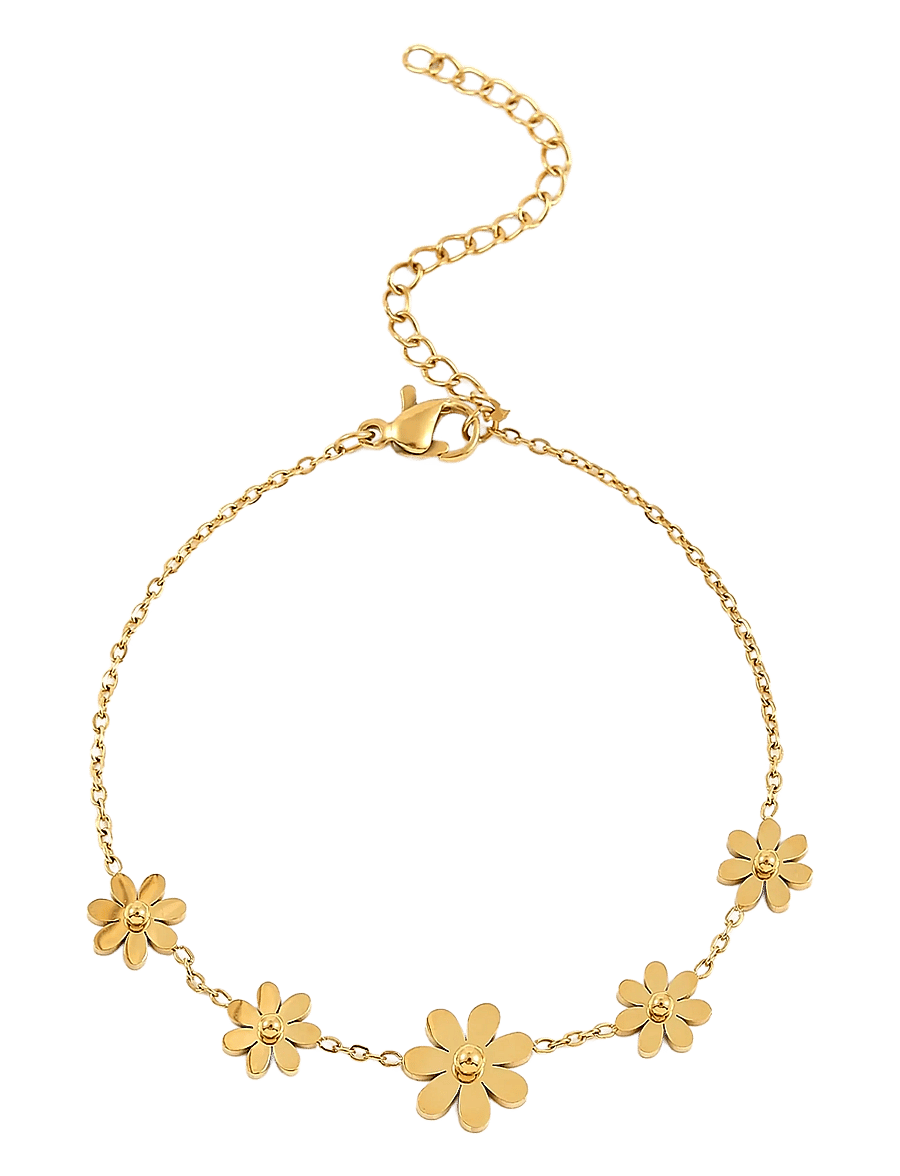 Timi of Sweden - Fay - Flower Chain Bracelet Stainless Steel - Gold - bracelets chaîne - gold - 1
