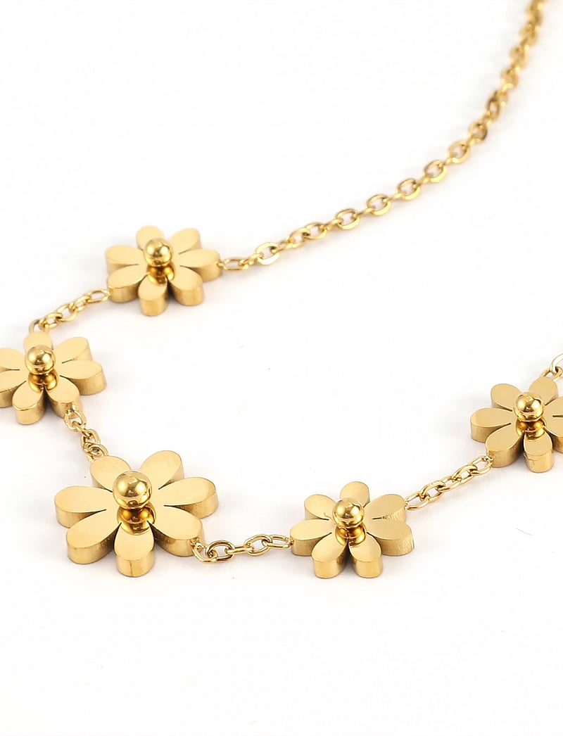 Timi of Sweden - Fay - Flower Chain Bracelet Stainless Steel - Gold - kettenarmbänder - gold - 4