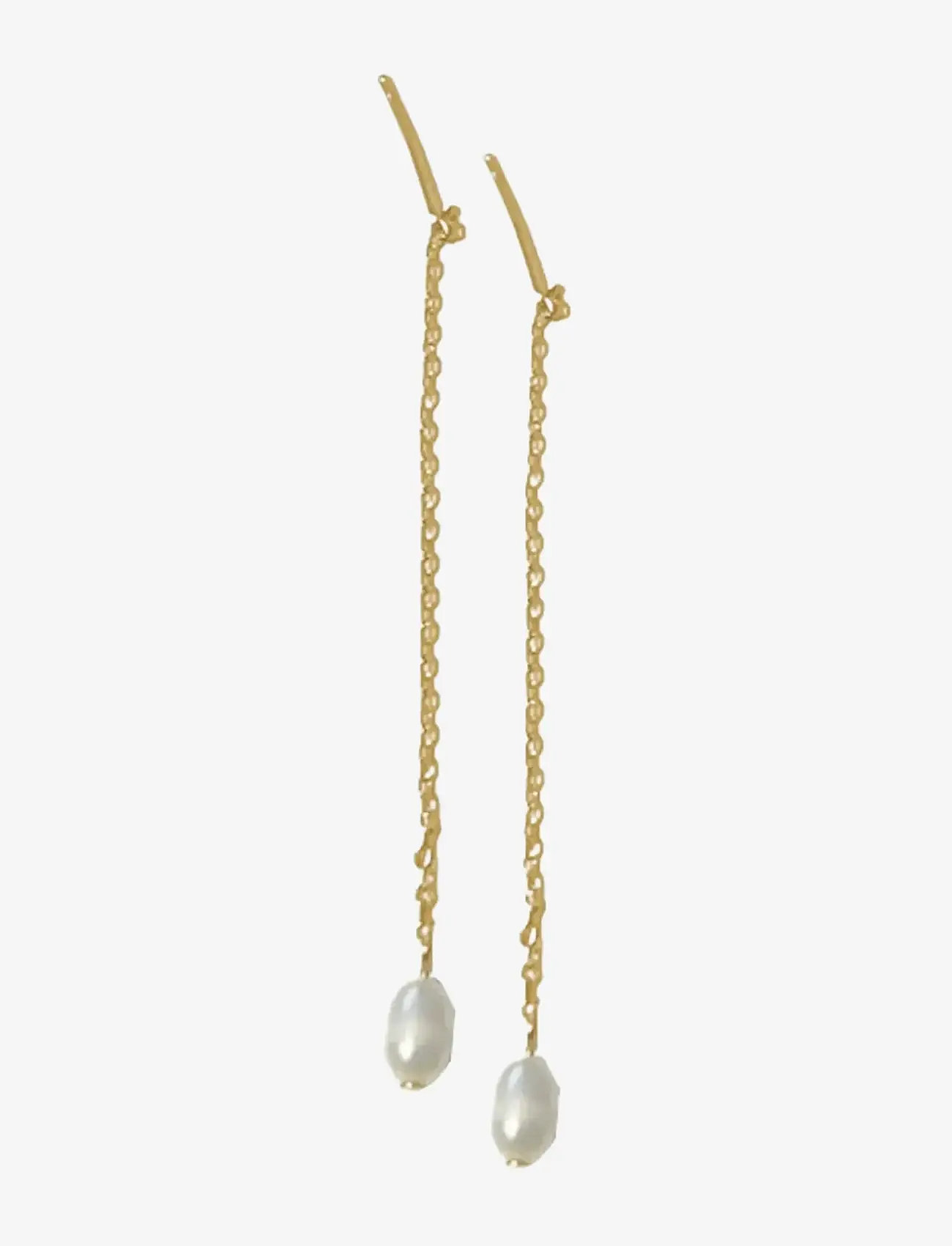 Timi of Sweden - Lucia - Pearl Chain Earrings Stainless Steel - perlenohrringe - gold - 1