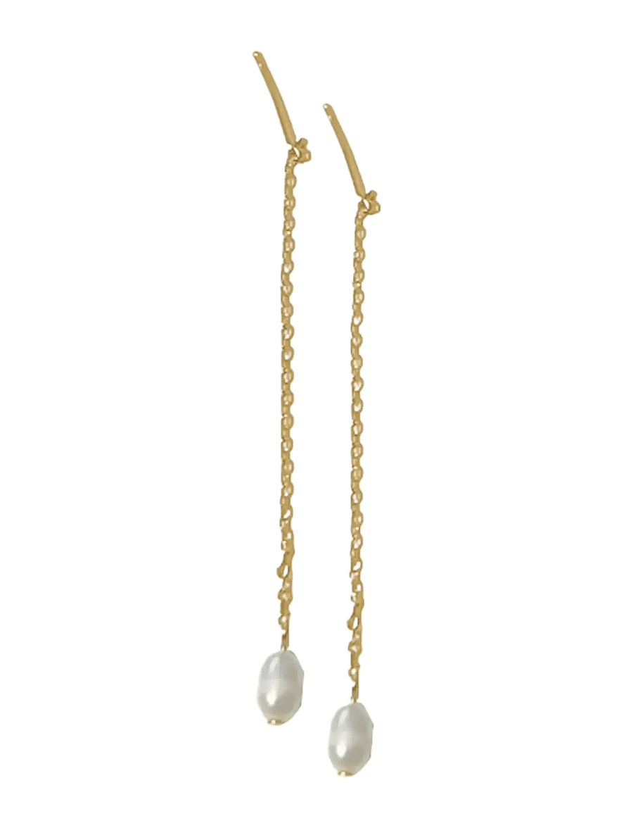 Timi of Sweden - Lucia - Pearl Chain Earrings Stainless Steel - boucles d'oreilles en perles - gold - 1