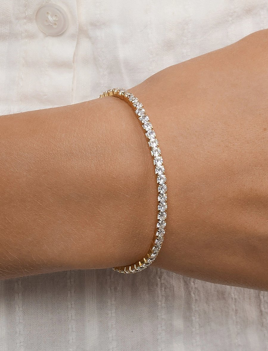 Timi of Sweden - Sunny - Tennis Bracelet Crystal Stainless Steel - armringe - gold - 0