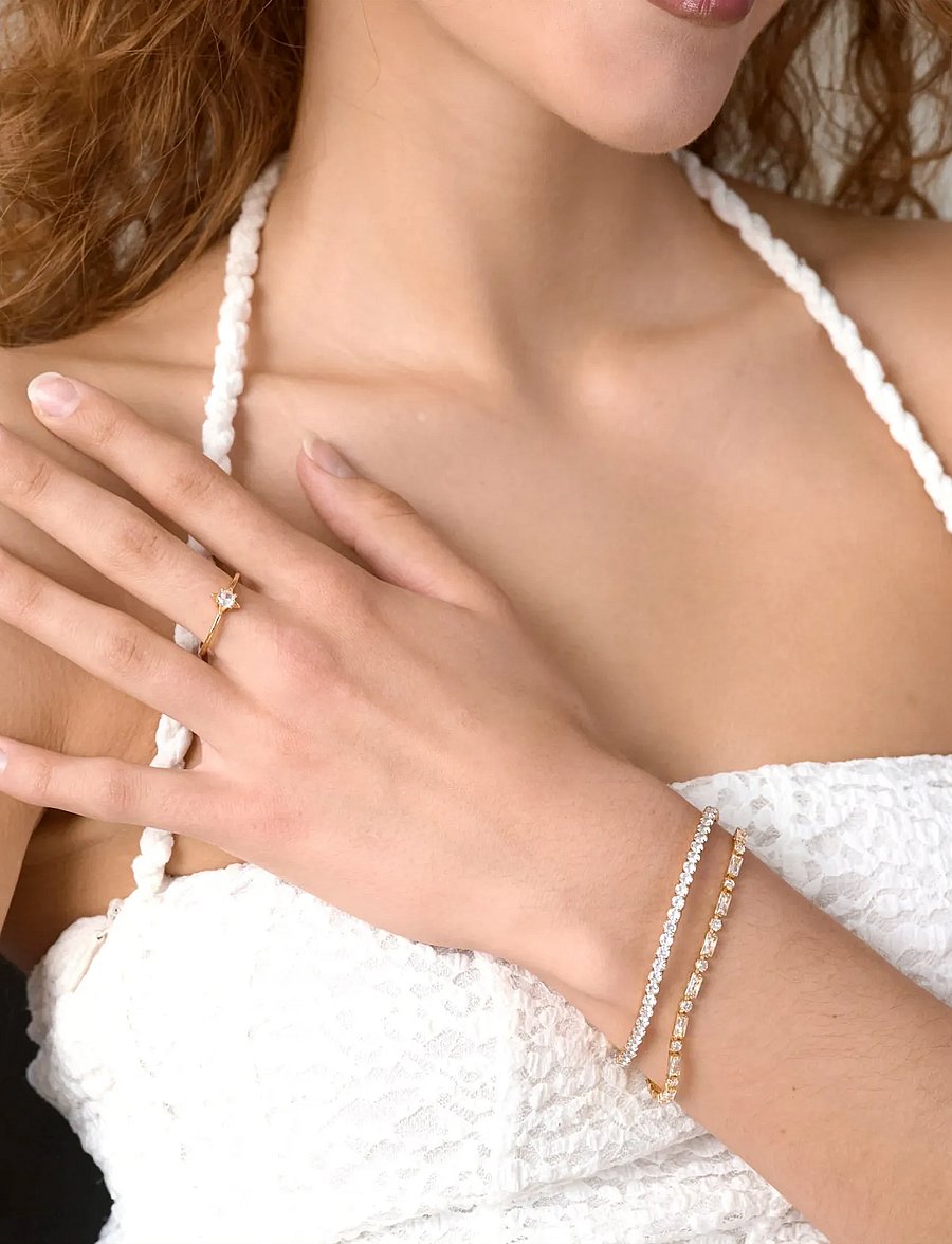 Timi of Sweden - Sunny - Tennis Bracelet Crystal Stainless Steel - armringe - gold - 3