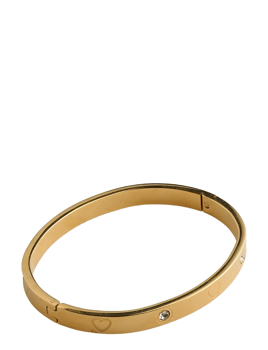 Timi of Sweden - Gia - Crystal Heart Bangle Bracelet Stainless Steel - gold - 1