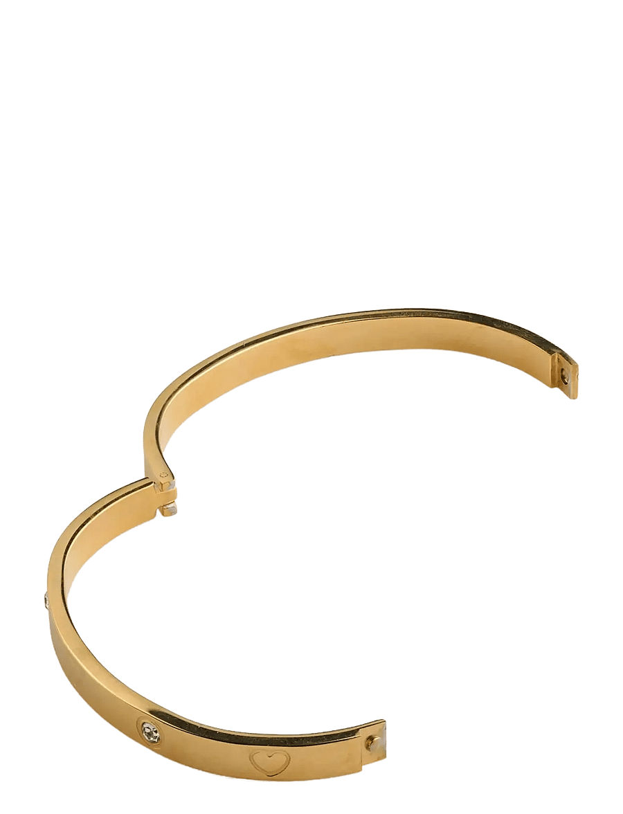 Timi of Sweden - Gia - Crystal Heart Bangle Bracelet Stainless Steel - gold - 2