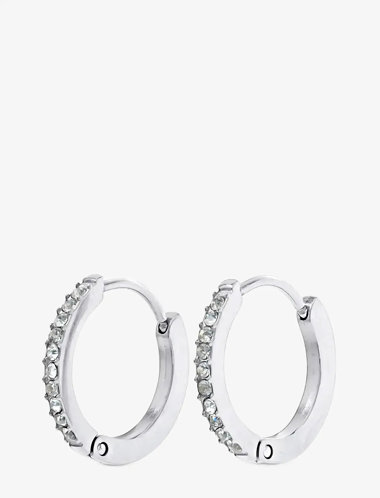Timi of Sweden - Nilea - Crystal Hoop Earrings Stainless Steel - creoler & hoops - silver - 1