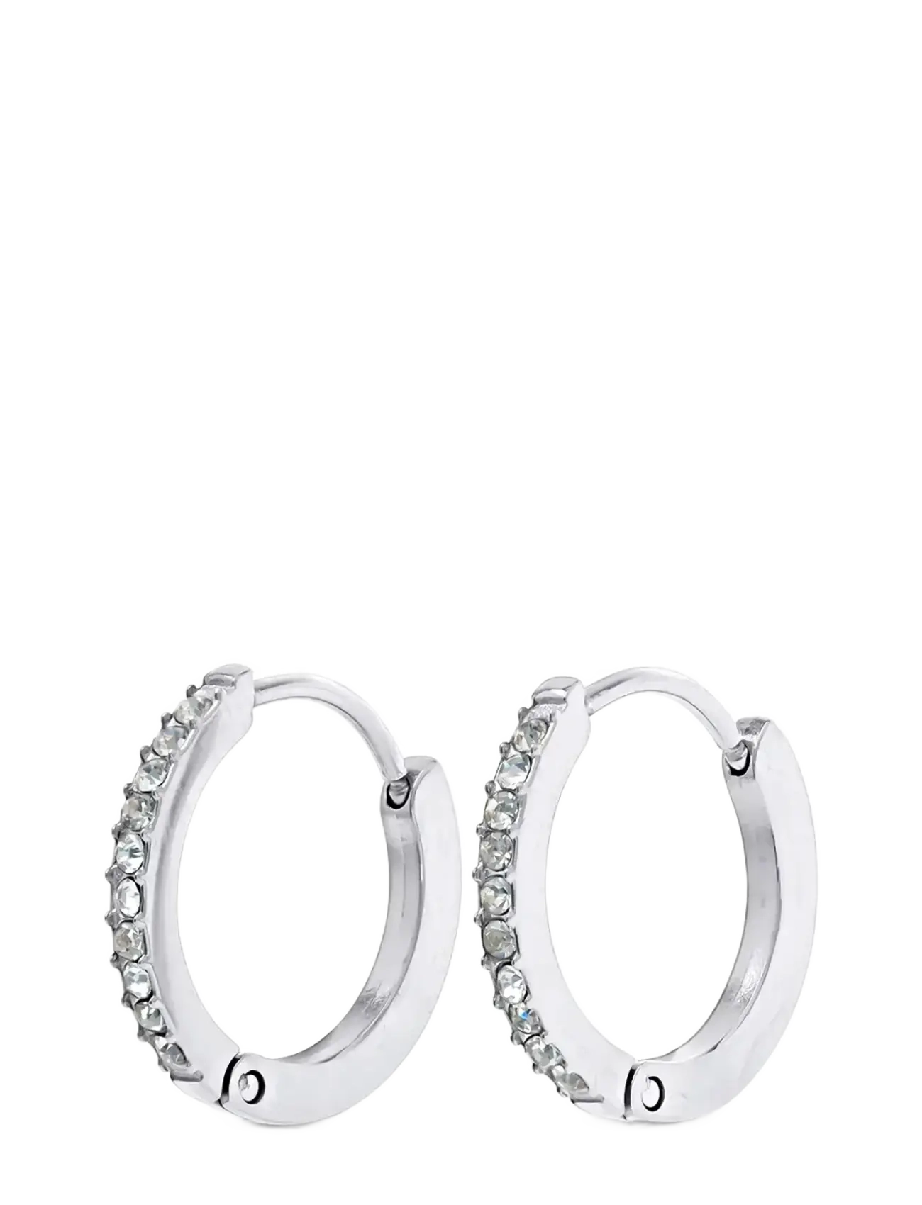 Timi of Sweden Nilea - Crystal Hoop Earrings Stainless Steel - For Her - SILVER / silver