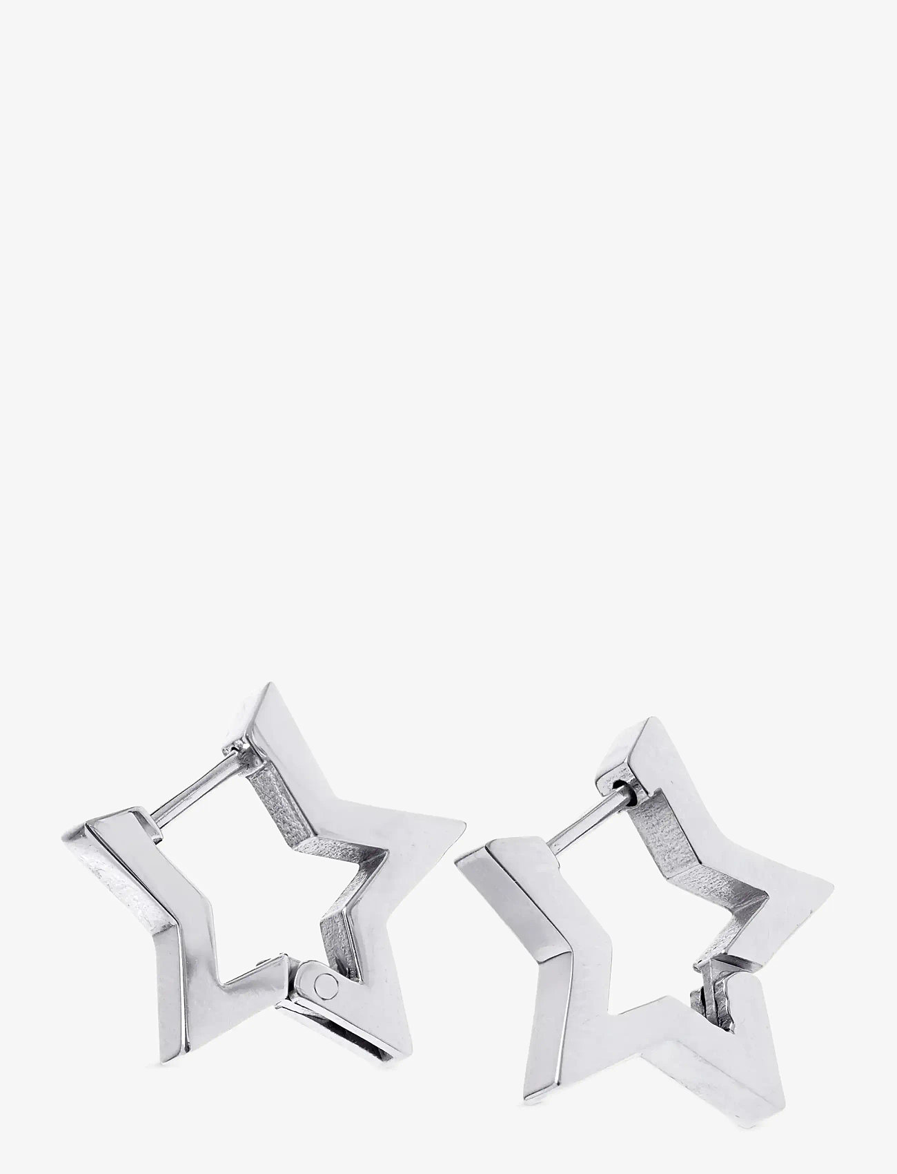 Timi of Sweden - Vilda - Star Hoop Earrings Stainless Steel - creoler & hoops - silver - 0