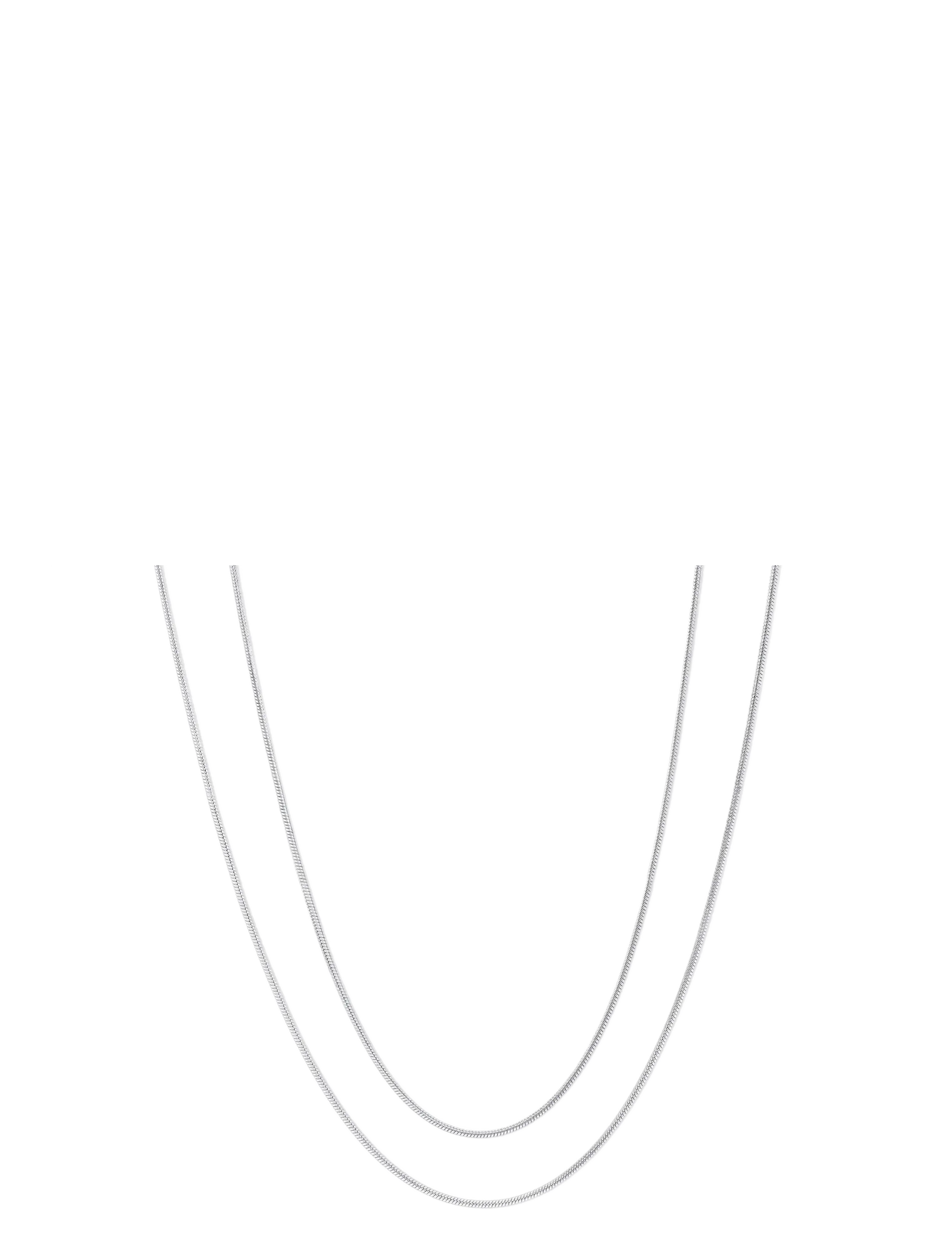Timi of Sweden Silvia Double Snake Chain Necklace Stainless Ste, One Size 45 cm, Necklaces, Silber - Frauen