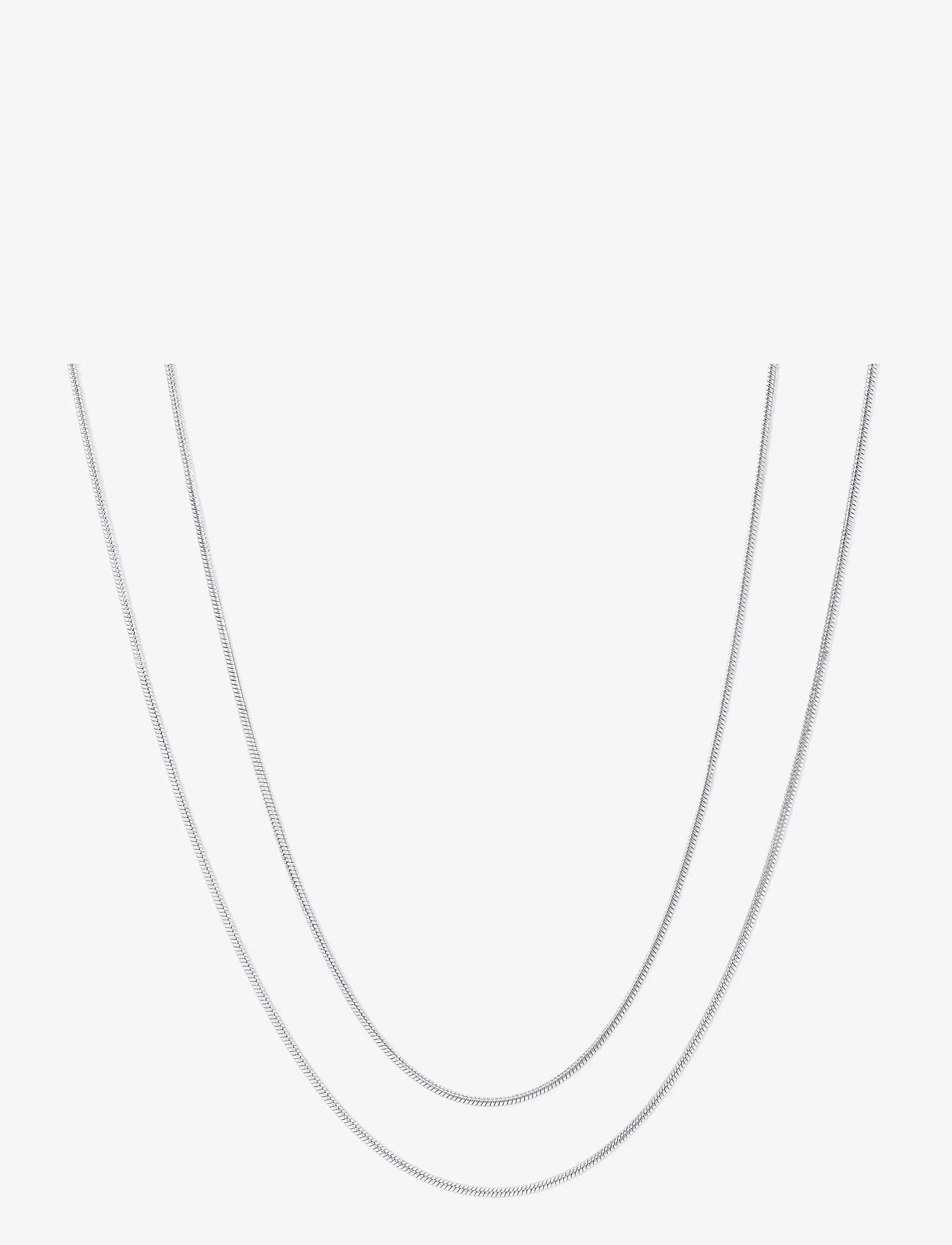 Timi of Sweden - Silvia - Double Snake Chain Necklace Stainless Ste - halsketten - silver - 0