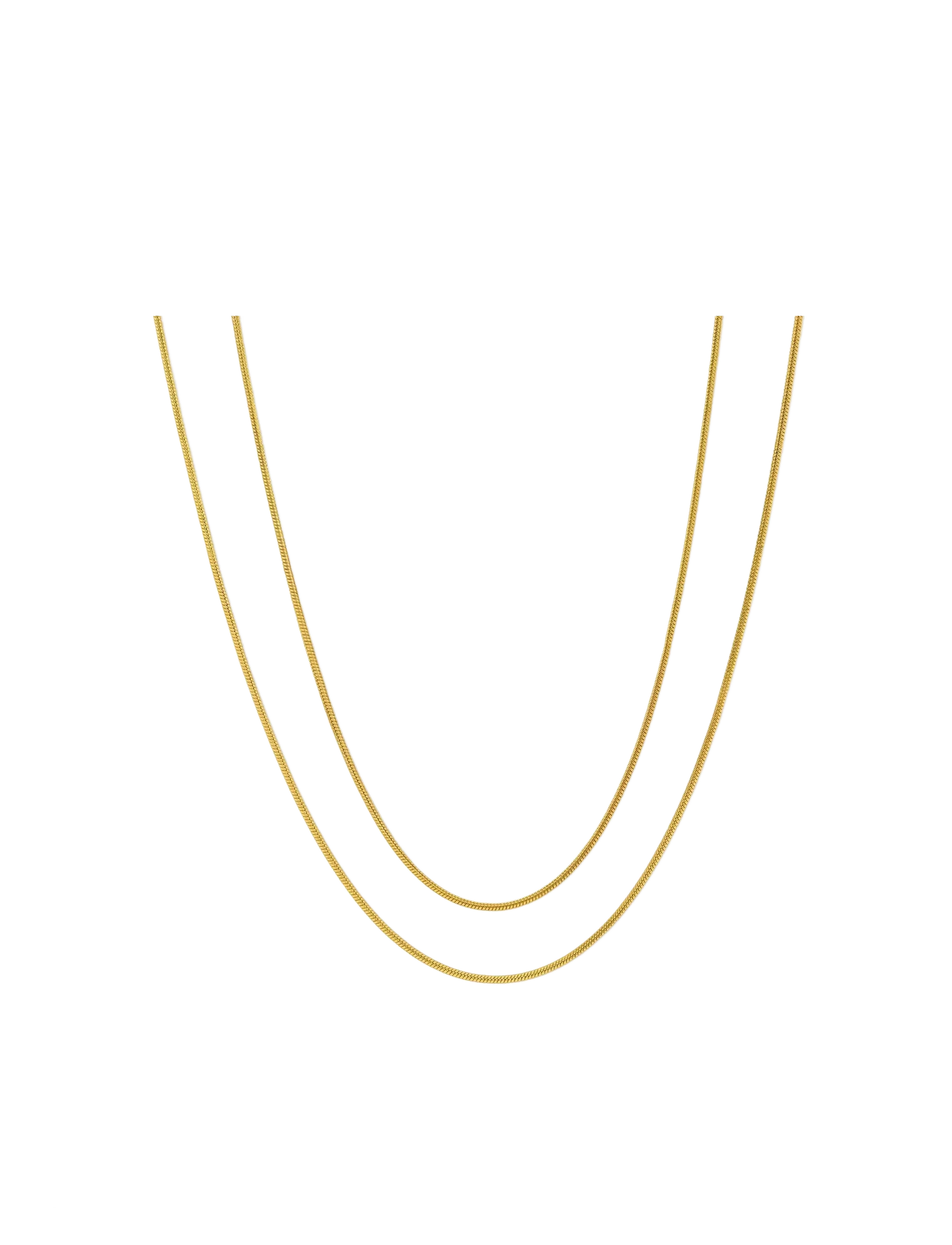 Timi of Sweden Silvia - Double Snake Chain Necklace Stainless Ste - Jõulukingid - GOLD / gold