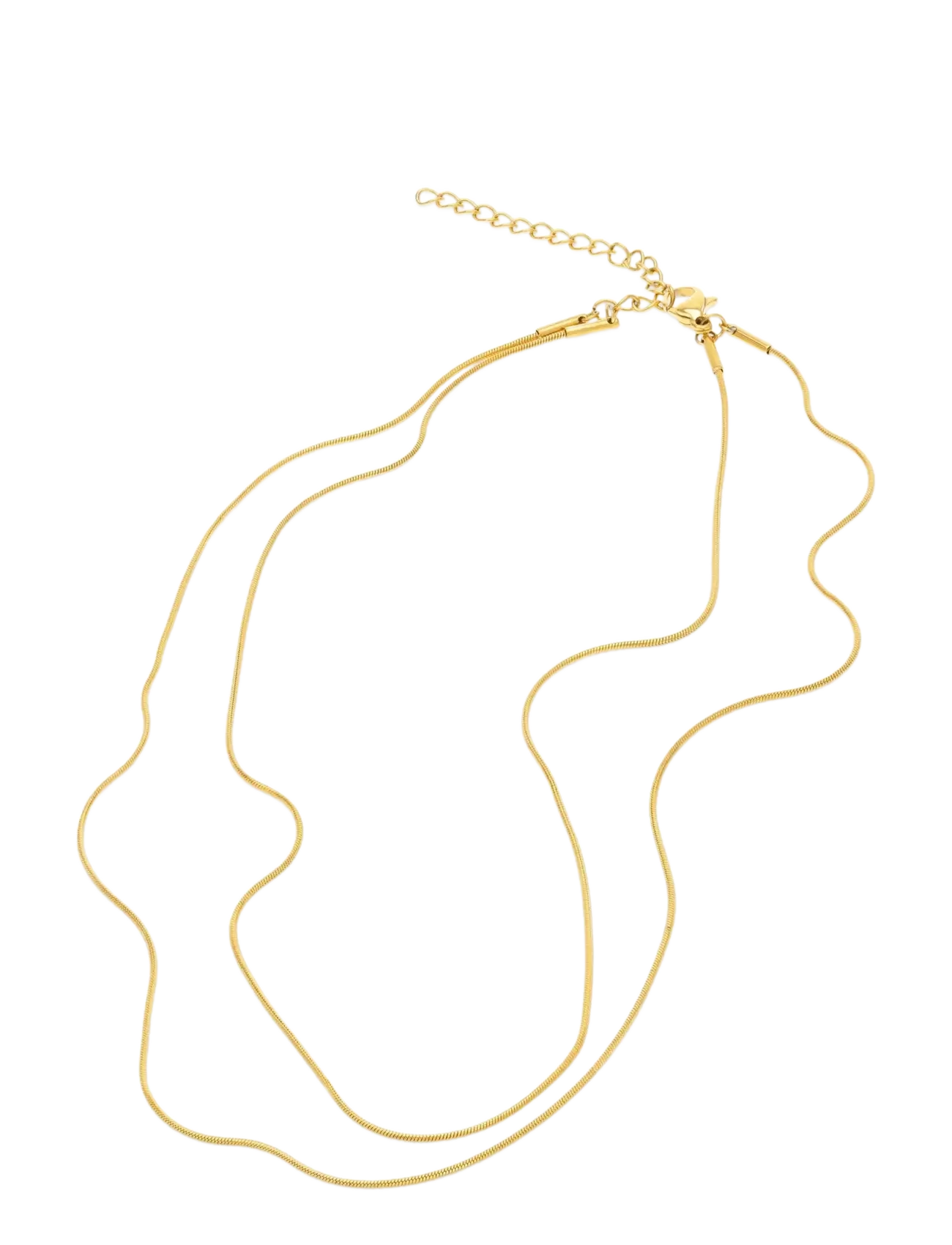 Timi of Sweden - Silvia - Double Snake Chain Necklace Stainless Ste - dainty necklaces - gold - 2