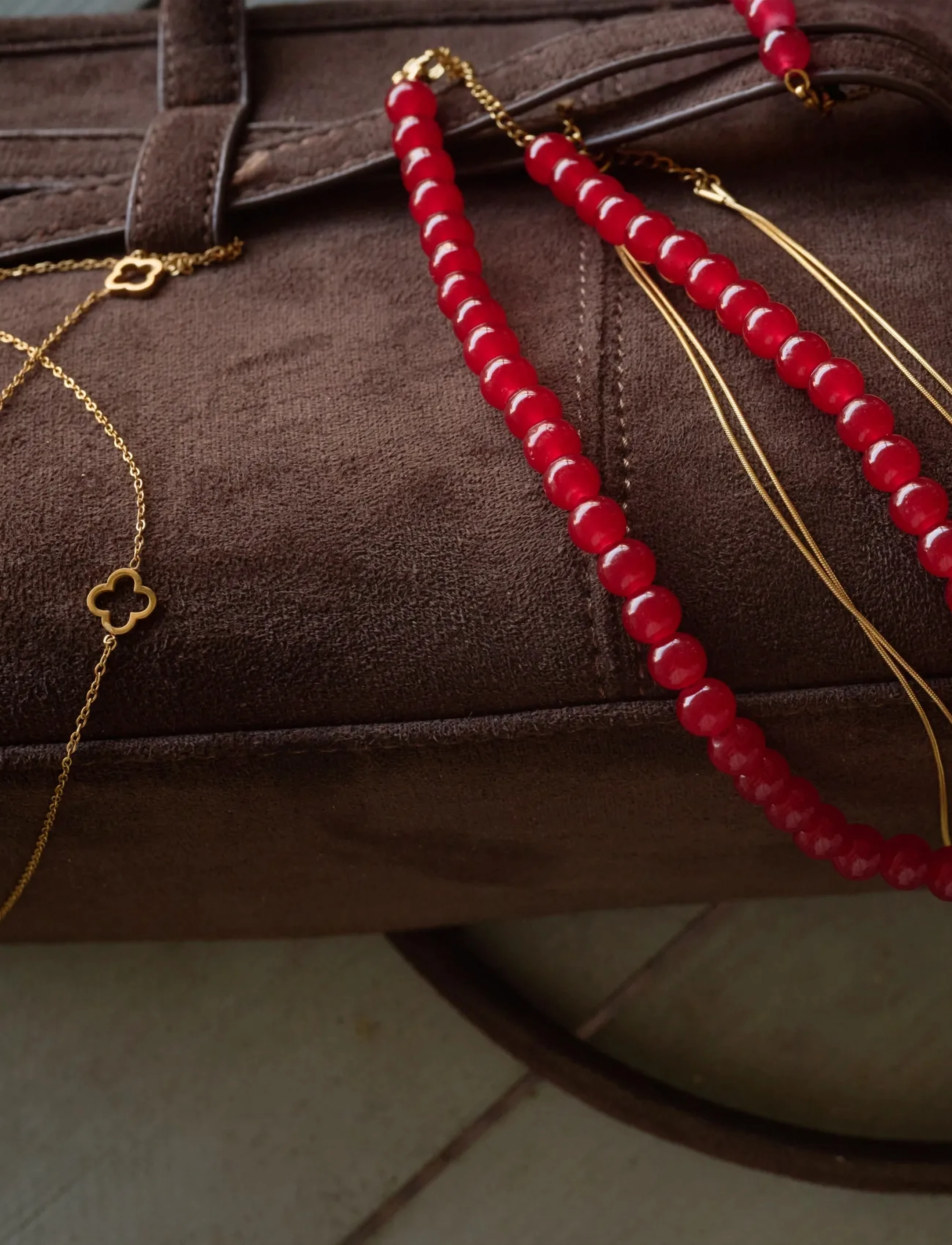Timi of Sweden - Silvia - Double Snake Chain Necklace Stainless Ste - dainty necklaces - gold - 3