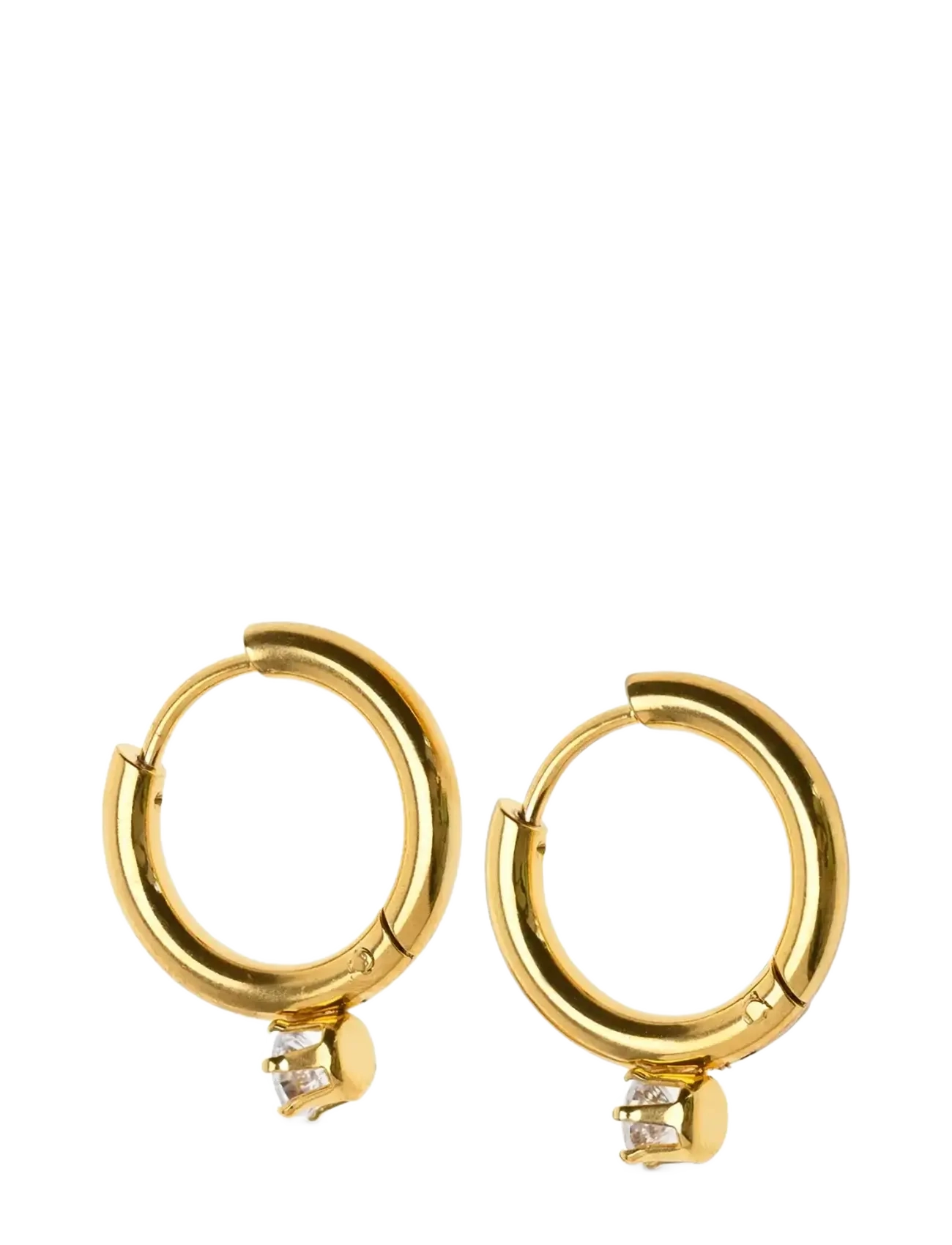 Timi of Sweden Oline - Crystal Hoop Earrings Stainless Steel - Øreringe - GOLD / gold