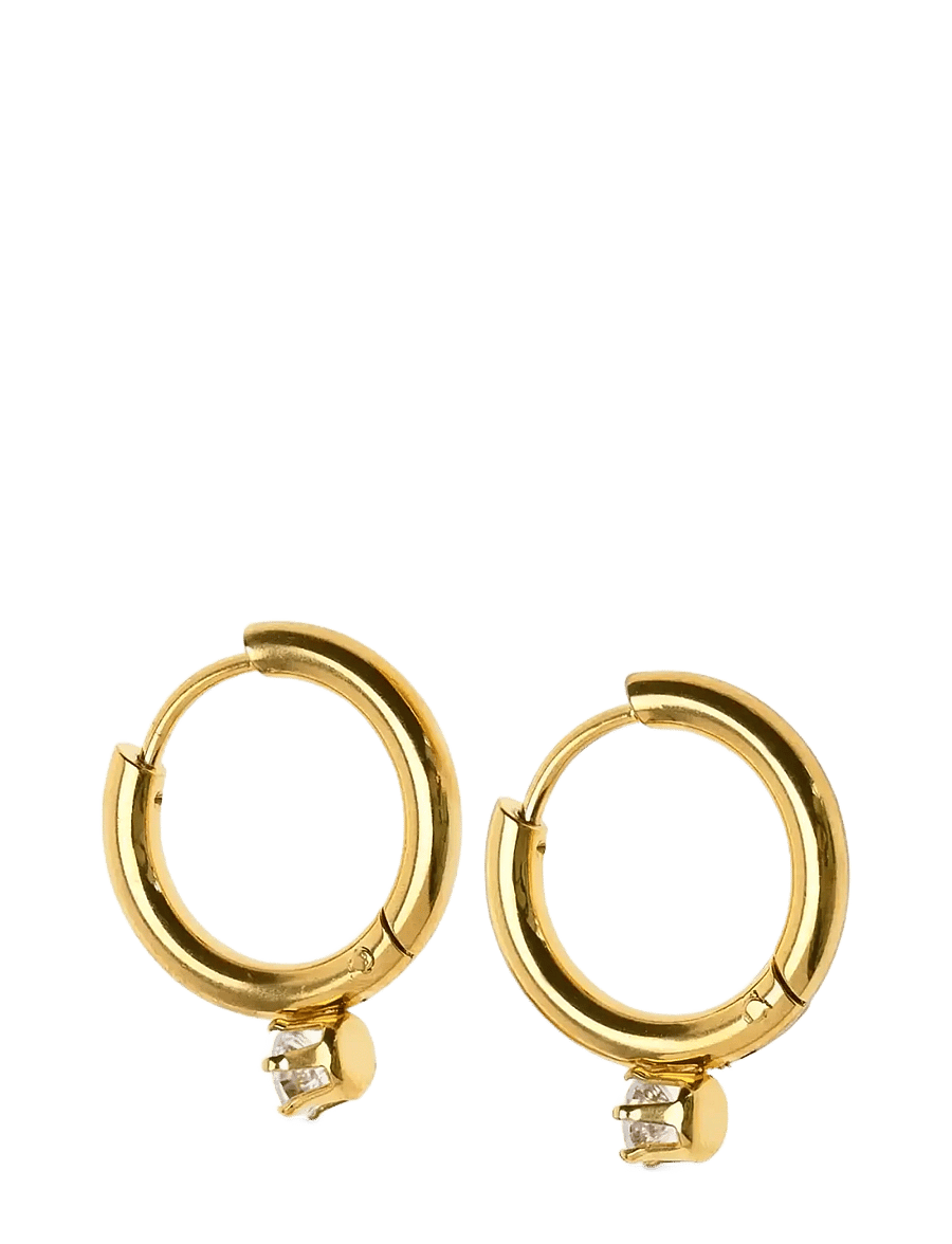 Timi of Sweden - Oline - Crystal Hoop Earrings Stainless Steel - gold - 1