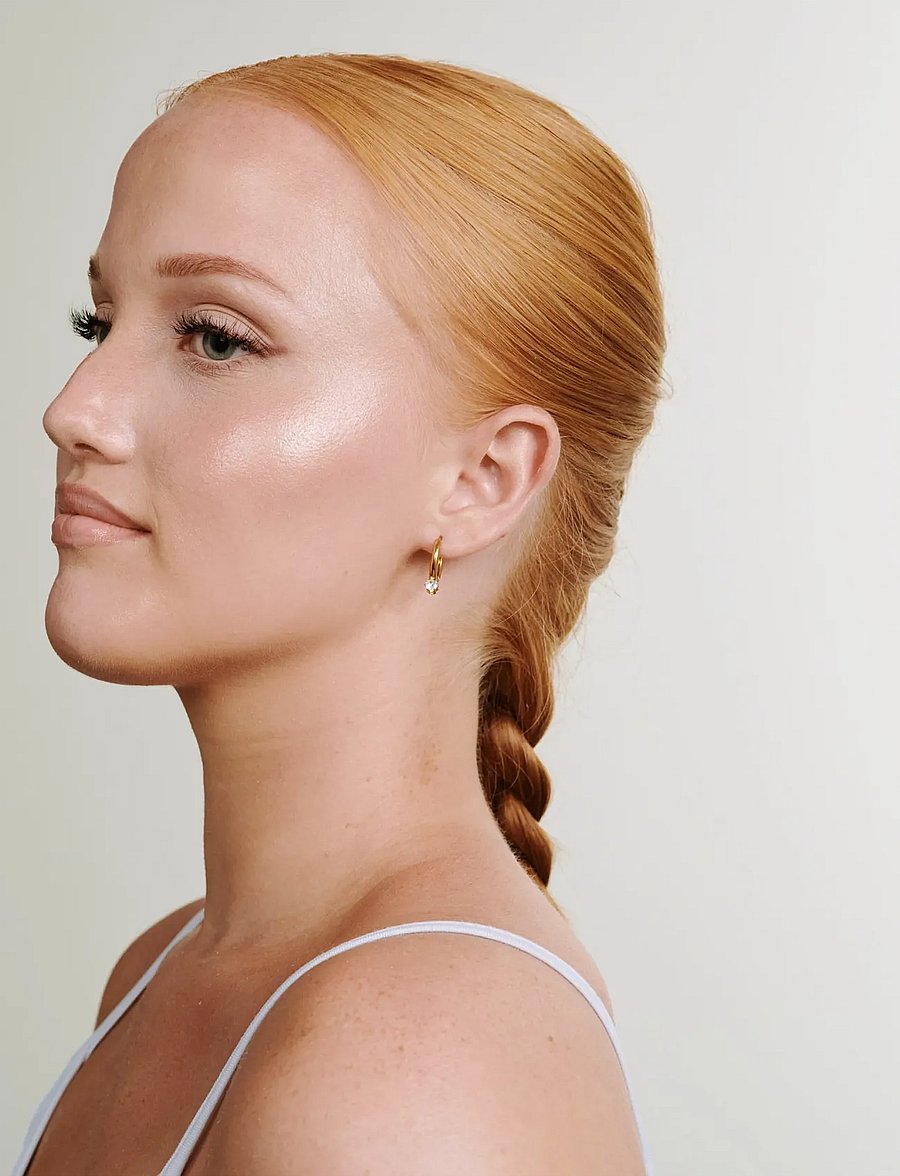 Timi of Sweden - Oline - Crystal Hoop Earrings Stainless Steel - gold - 4