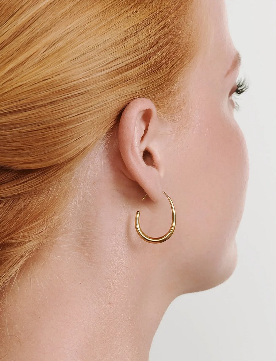 Timi of Sweden - Vilhelmina - Adjustable Hoop Earrings Stainless St - cerceaux - gold - 0