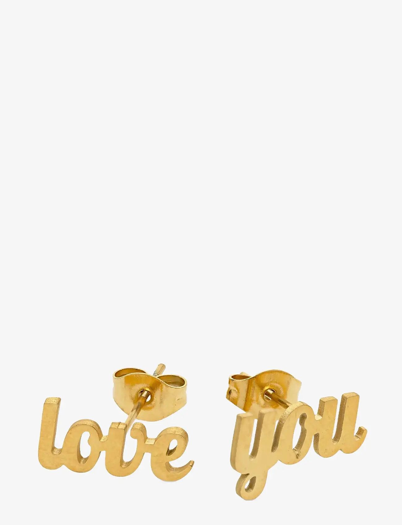 Timi of Sweden - Ina - Love You Stud Earrings Stainless Steel - statement øreringe - gold - 1