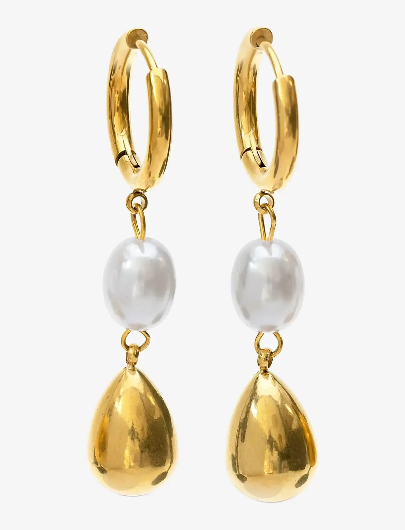 Timi of Sweden - Laura - Pearl Hoop Earrings Stainless Steel - perlenohrringe - gold - 2