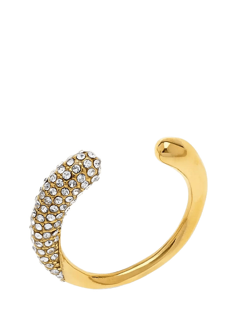 Timi of Sweden - Tolouse - Open Crystal Ring Stainless Steel - ringar - gold - 1