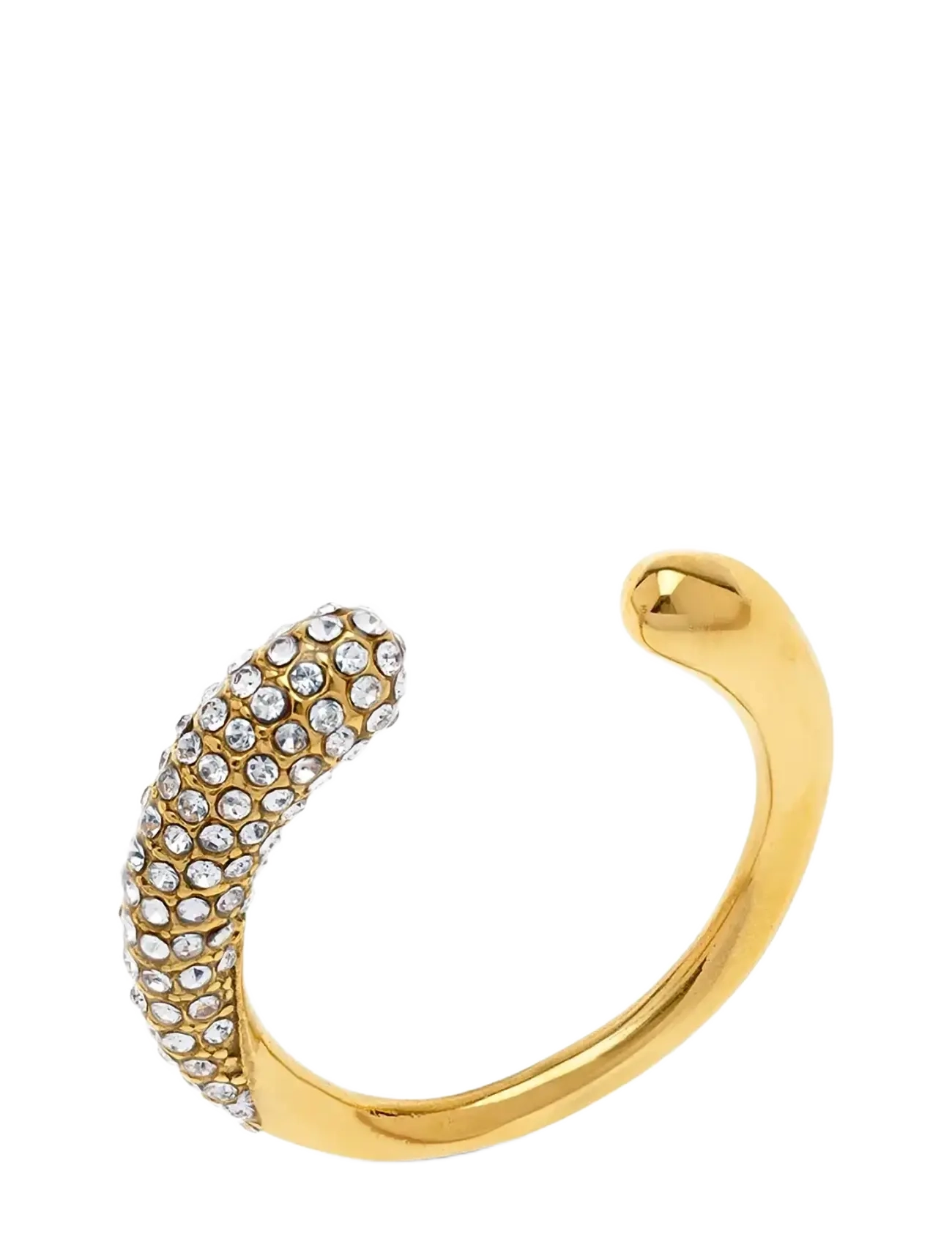 Timi of Sweden Tolouse - Open Crystal Ring Stainless Steel - Ringer - GOLD / gold