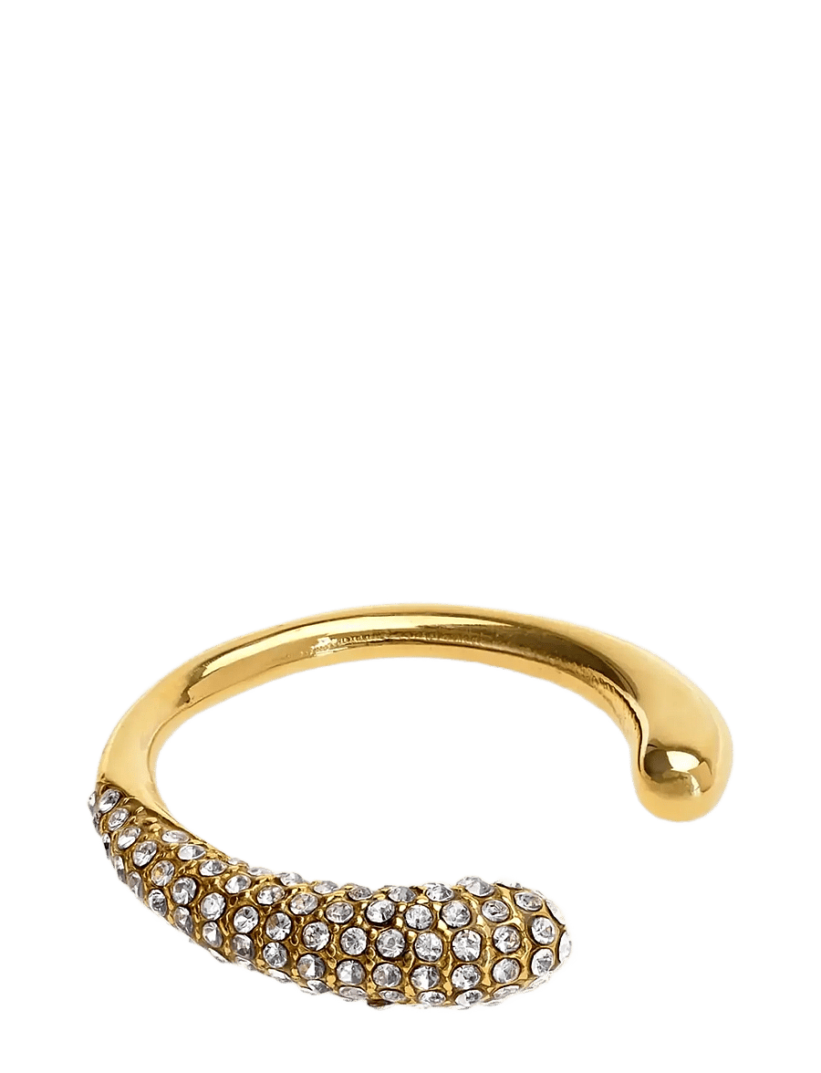 Timi of Sweden - Tolouse - Open Crystal Ring Stainless Steel - ringar - gold - 2