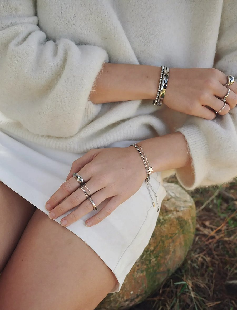 Timi of Sweden - Maria - Interlocked Ring Stainless Steel - ringar - silver - 0