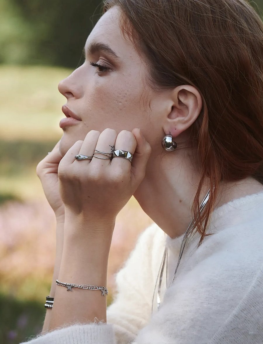 Timi of Sweden - Maria - Interlocked Ring Stainless Steel - ringar - silver - 4