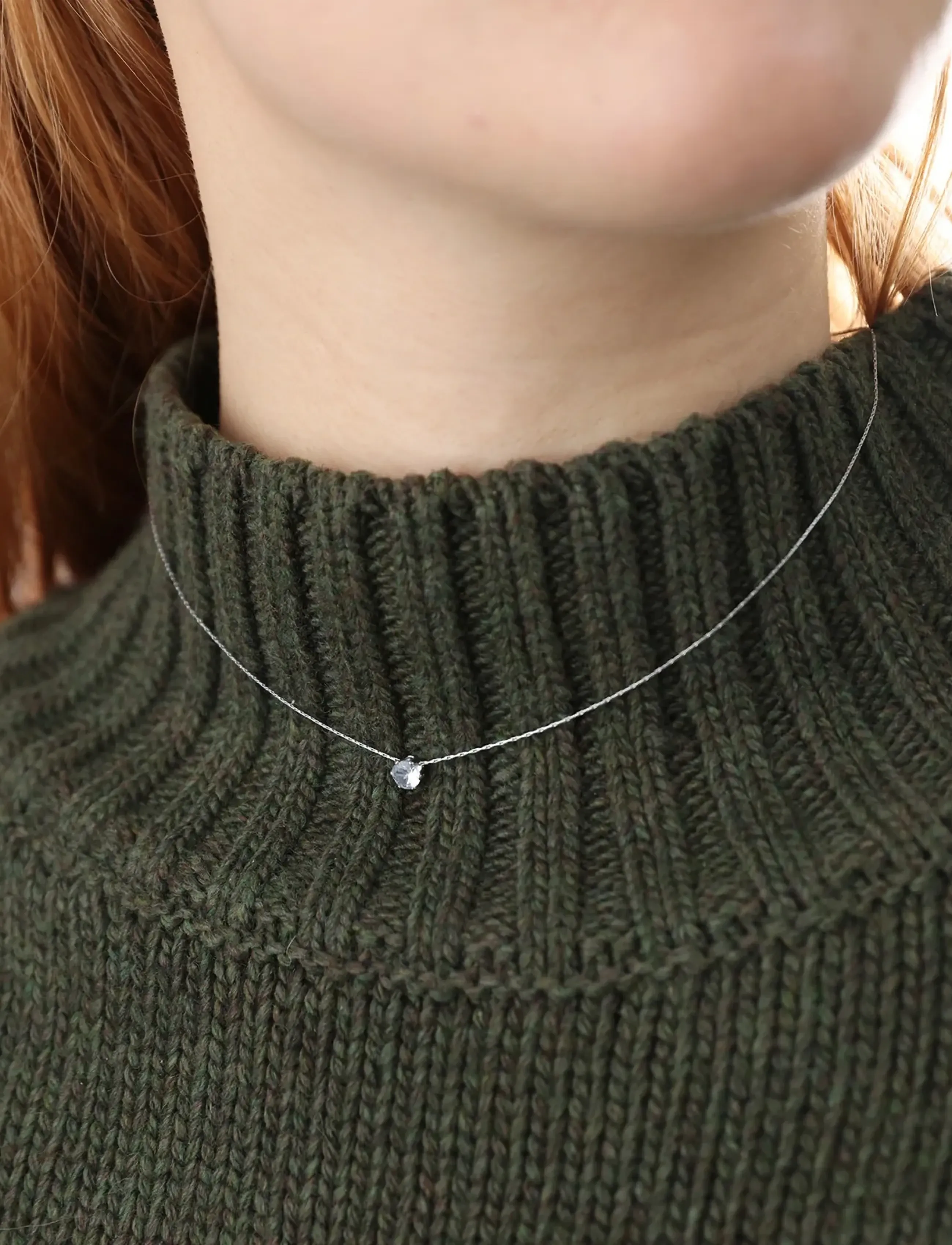 Timi of Sweden Lynne - Crystal Necklace Stainless Steel, One Size 40 cm, Silver, Halskæder > Kædehalskæder, Dame