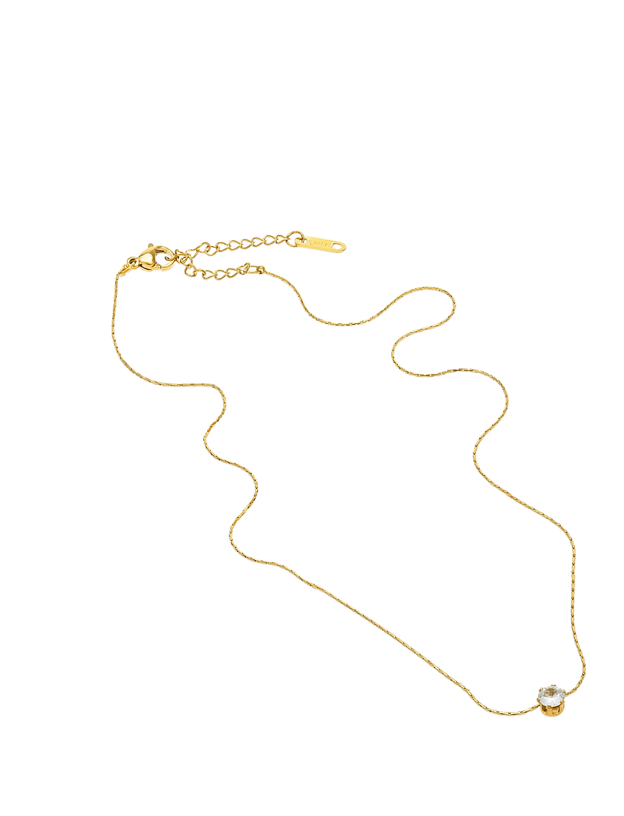 Timi of Sweden - Lynne - Crystal Necklace Stainless Steel - ketjukaulakorut - gold - 2