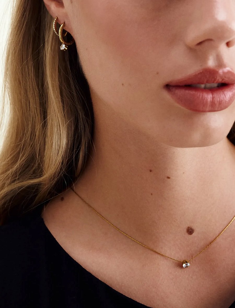 Timi of Sweden - Lynne - Crystal Necklace Stainless Steel - ketjukaulakorut - gold - 0