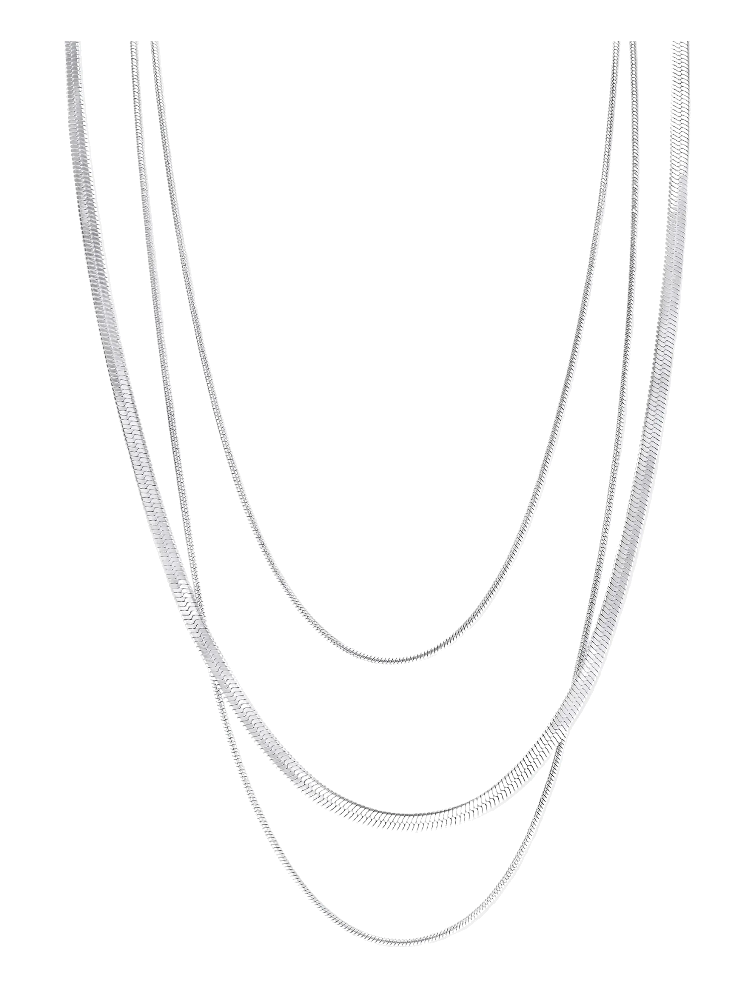 Timi of Sweden Matilde - Triple Chain Necklace Stainless Steel - Korut - SILVER / silver