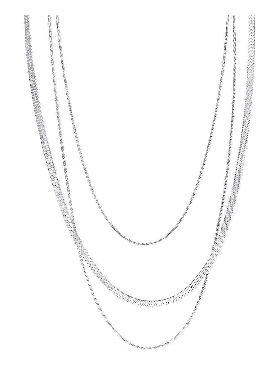 Timi of Sweden - Matilde - Triple Chain Necklace Stainless Steel - halsketten - silver - 1