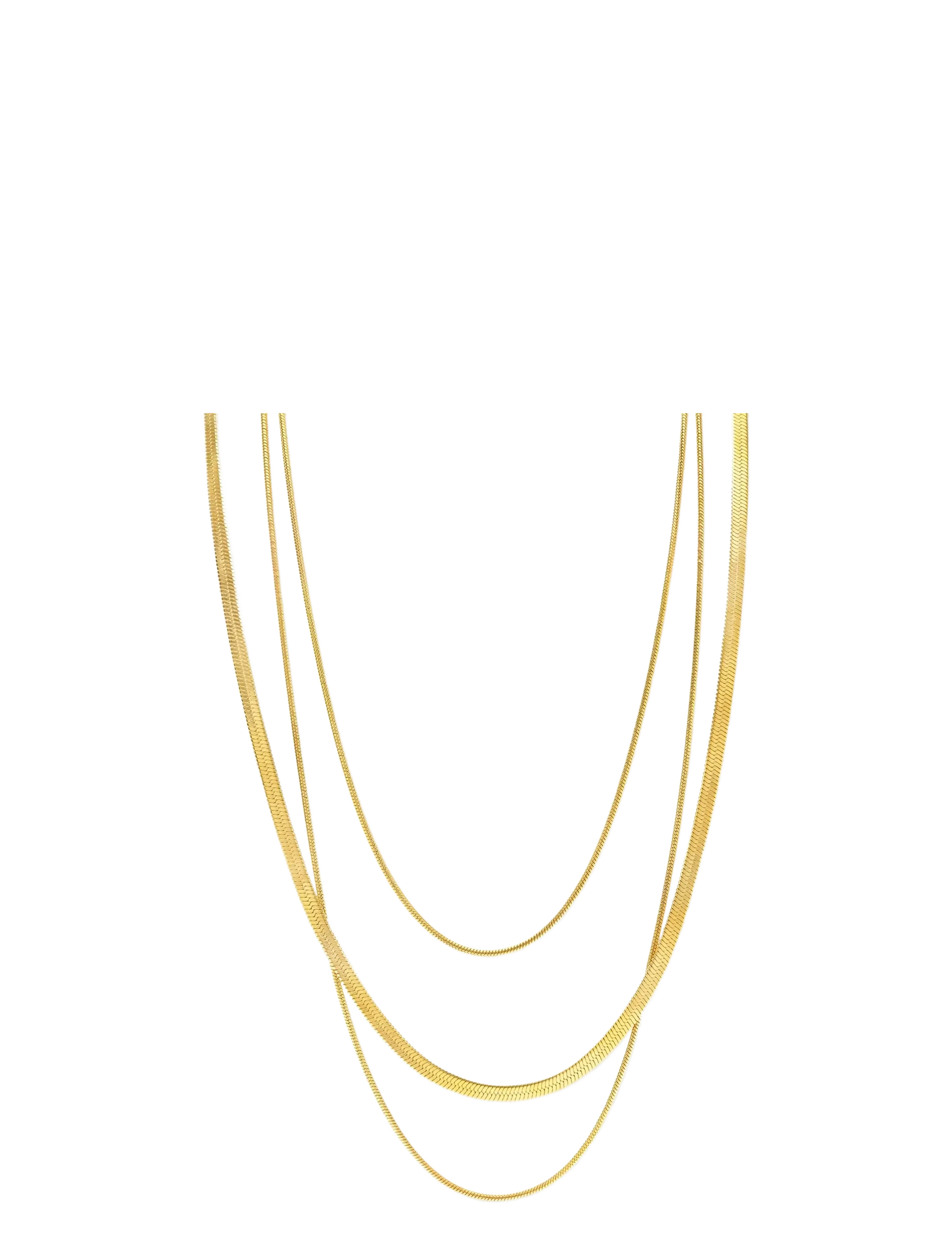 Timi of Sweden Matilde - Triple Chain Necklace Stainless Steel - Festtøj - GOLD / gold