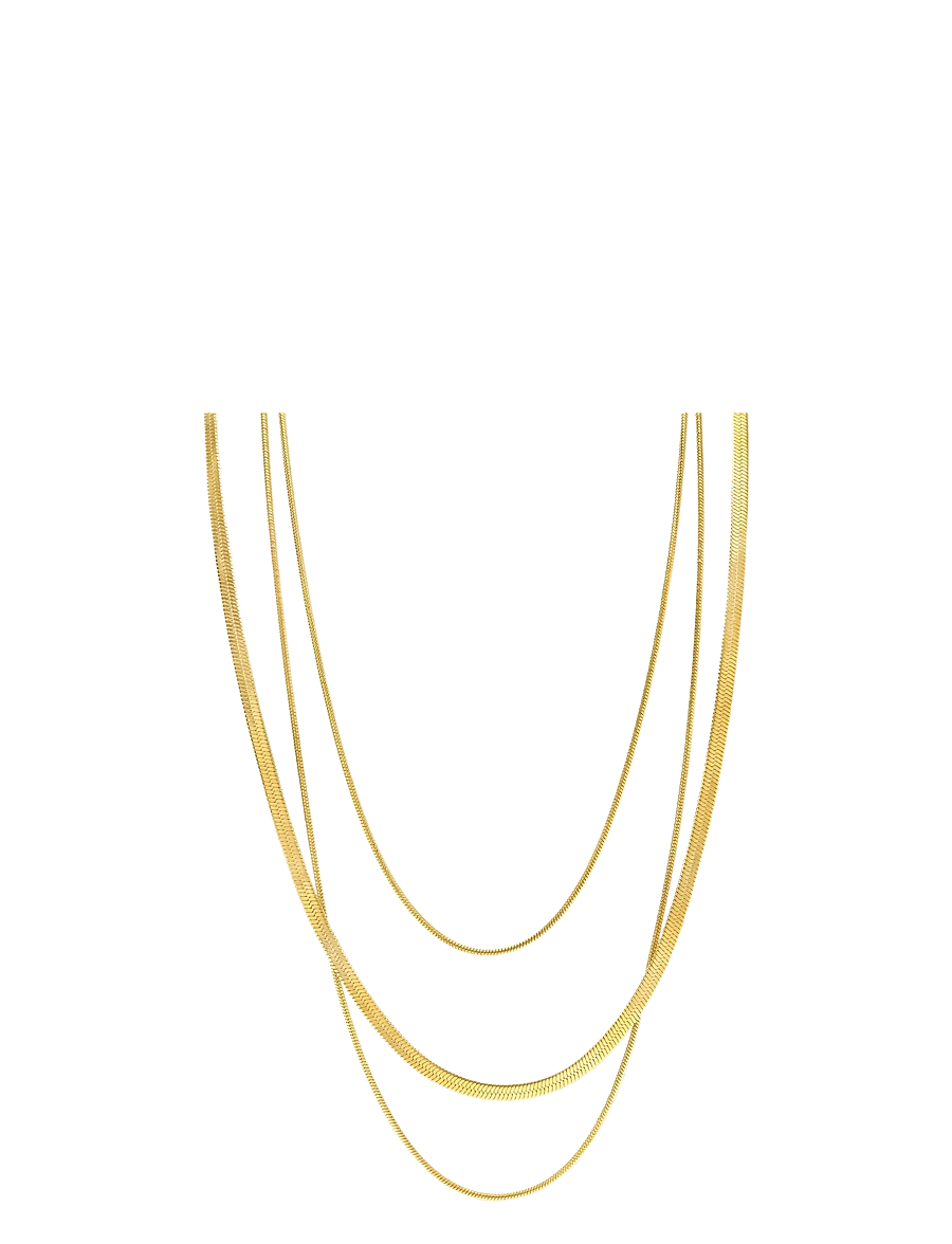 Timi of Sweden - Matilde - Triple Chain Necklace Stainless Steel - gold - 1