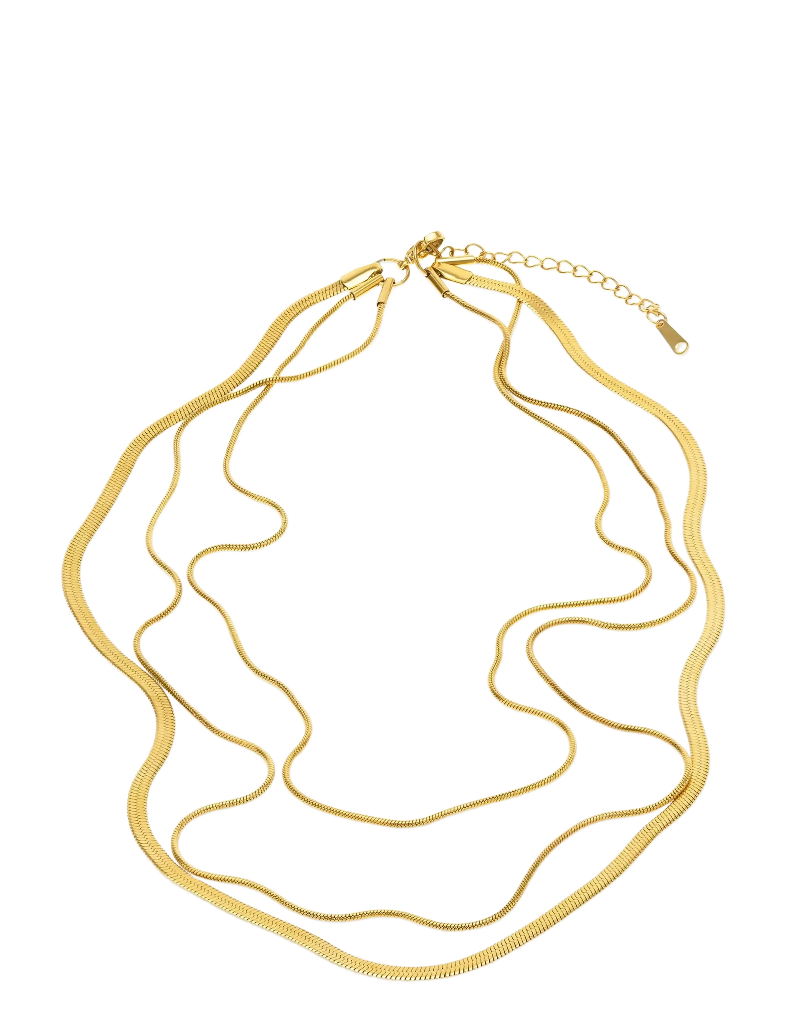 Timi of Sweden - Matilde - Triple Chain Necklace Stainless Steel - gold - 2