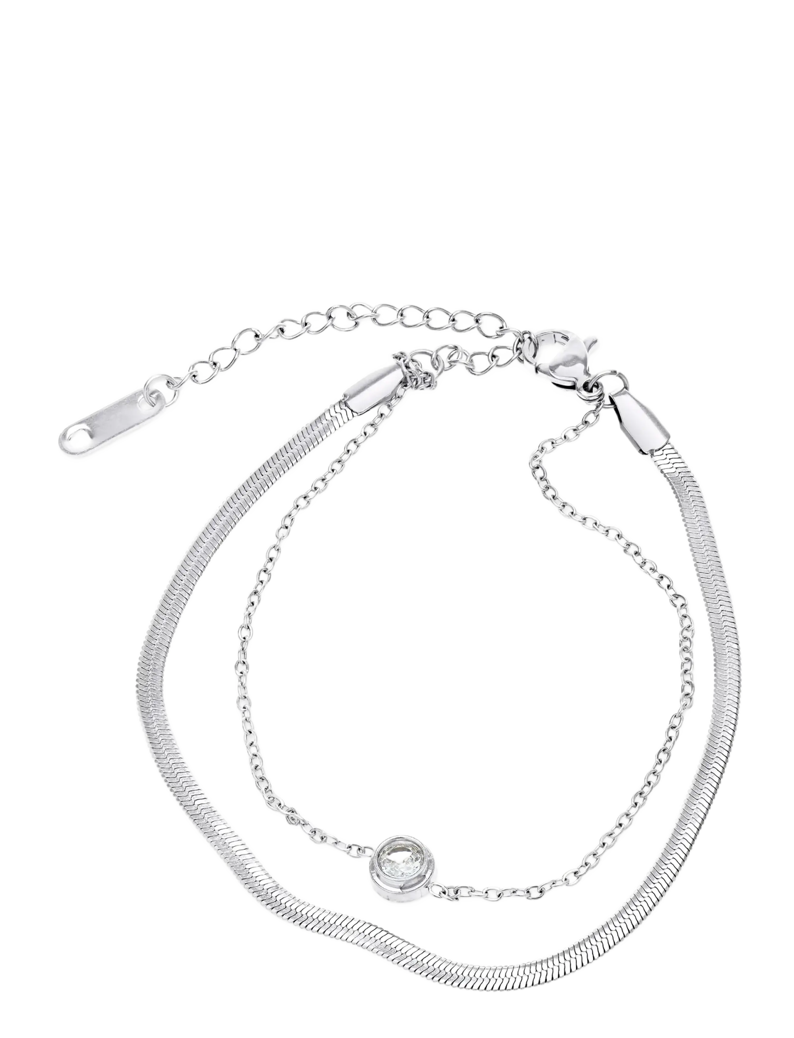 Timi of Sweden Solvej - Duo Chain Bracelet Stainless Steel - Accessories - SILVER / silver