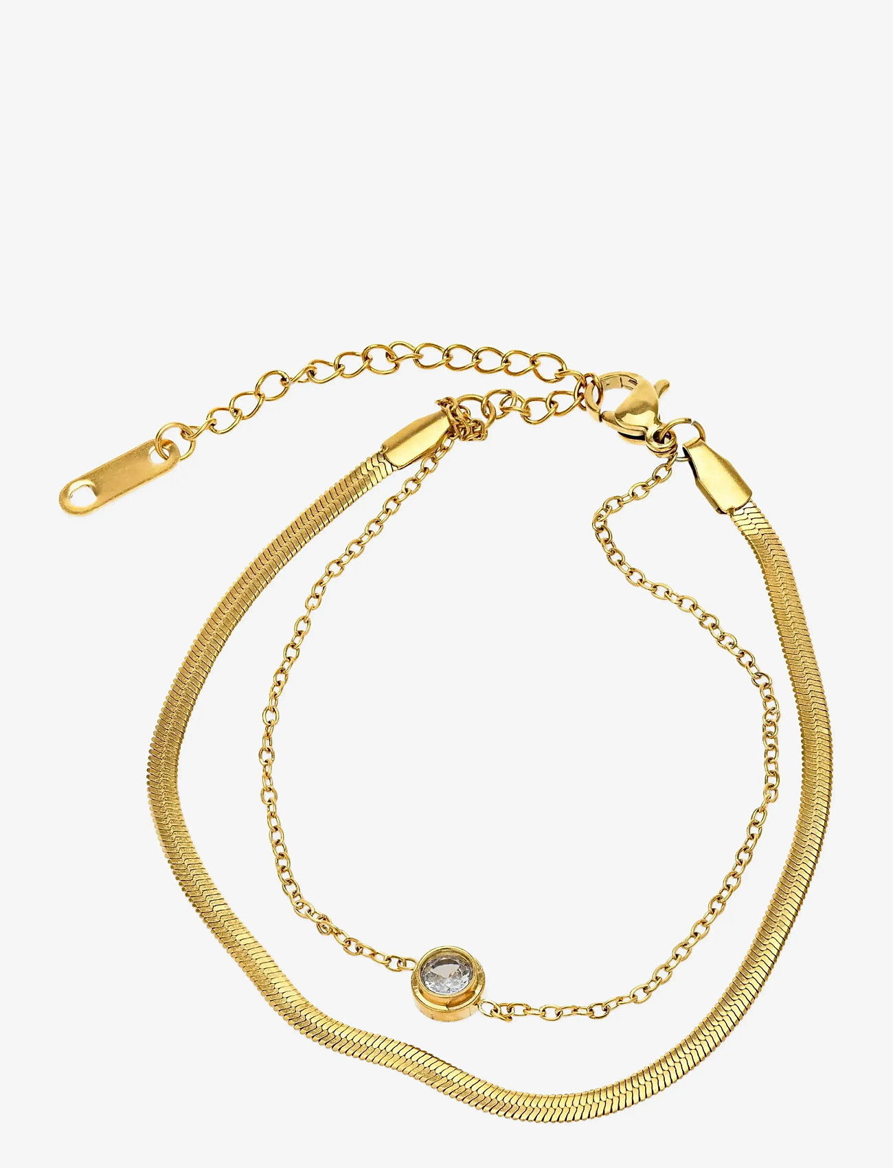 Timi of Sweden - Solvej - Duo Chain Bracelet Stainless Steel - kedjearmband - gold - 1