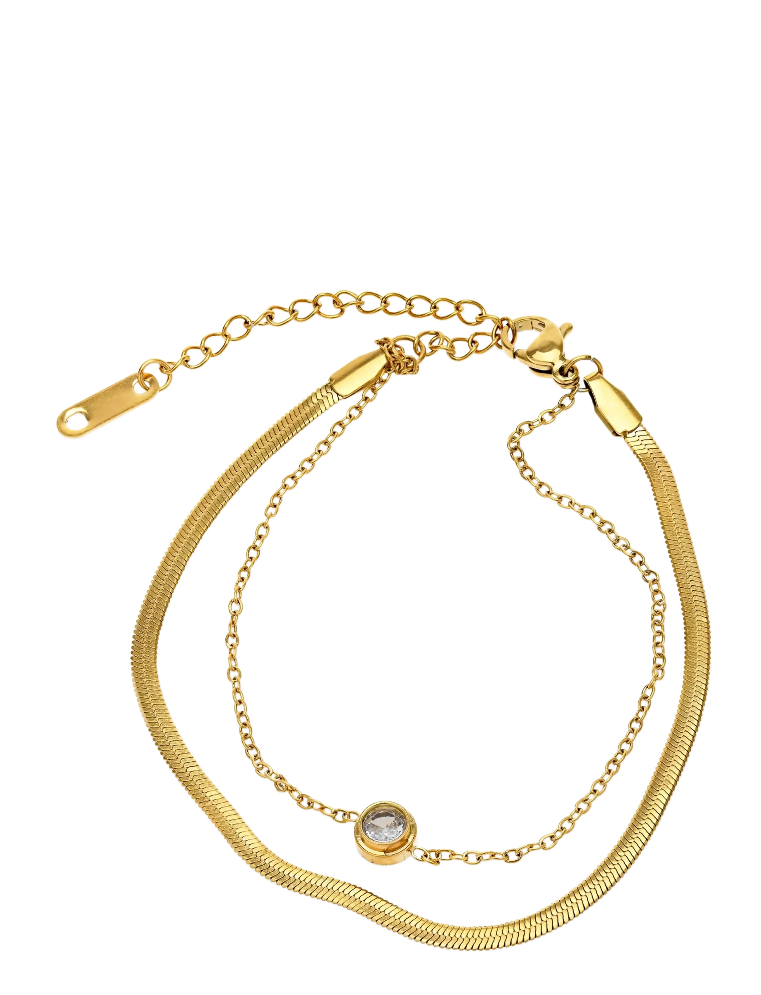 Timi of Sweden - Solvej - Duo Chain Bracelet Stainless Steel - gold - 1