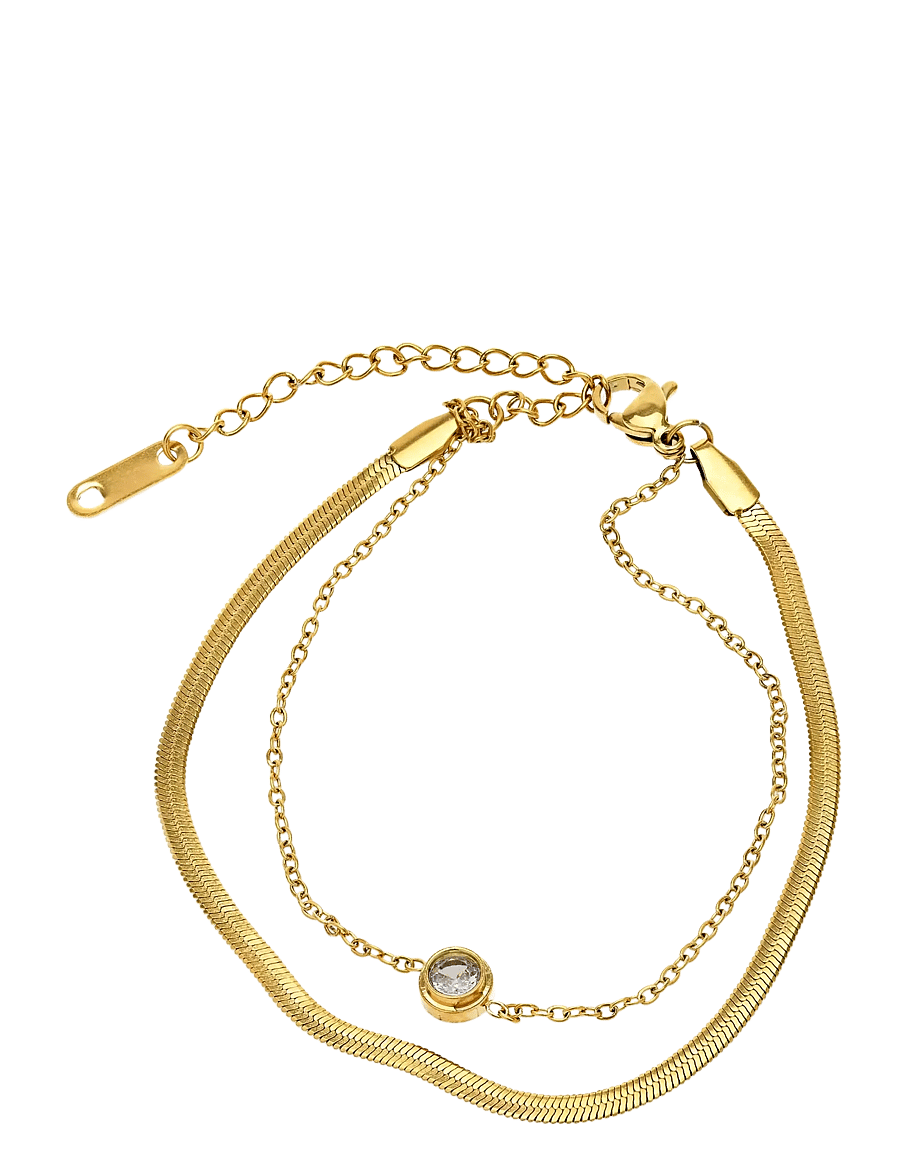 Timi of Sweden - Solvej - Duo Chain Bracelet Stainless Steel - gold - 1