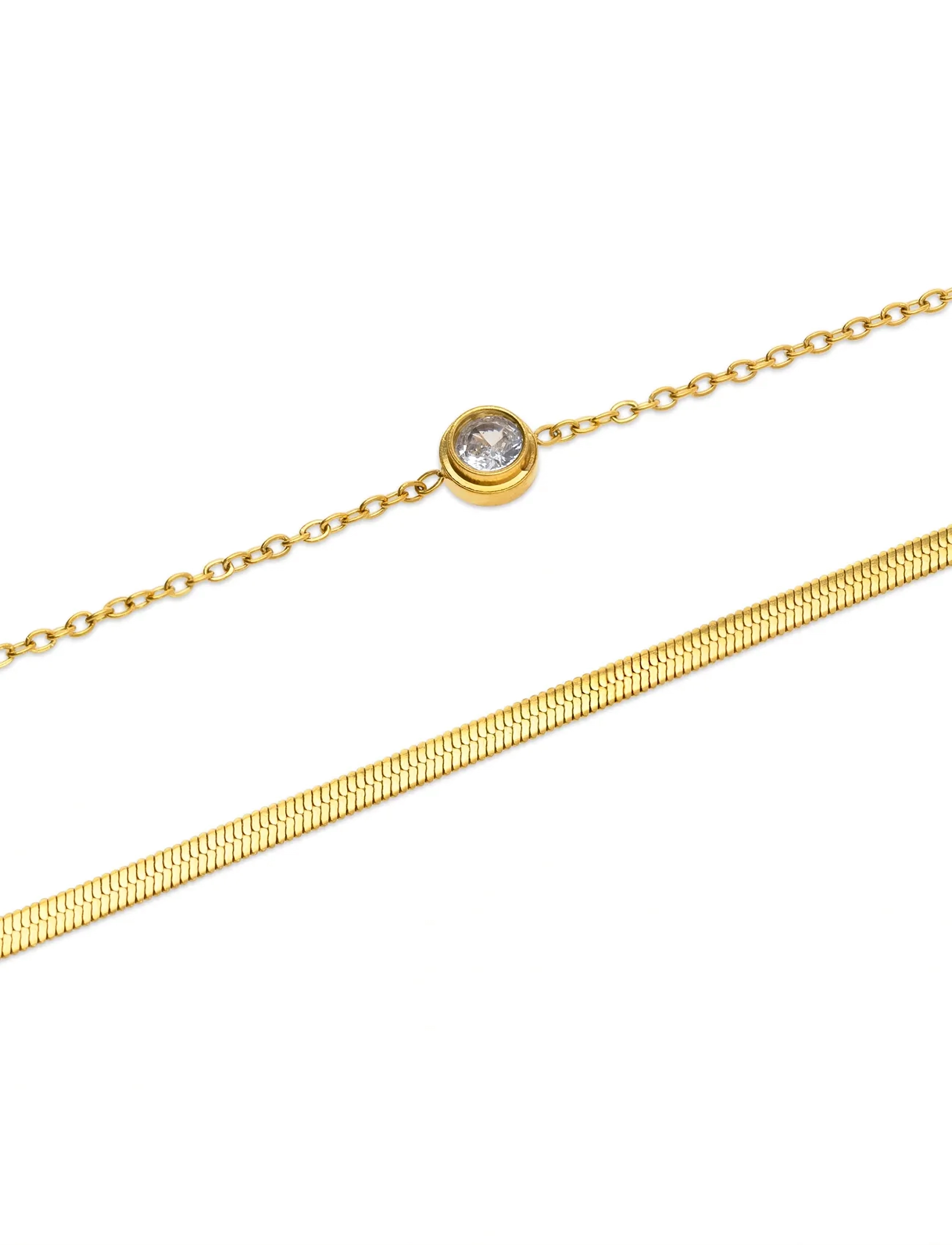 Timi of Sweden - Solvej - Duo Chain Bracelet Stainless Steel - gold - 2