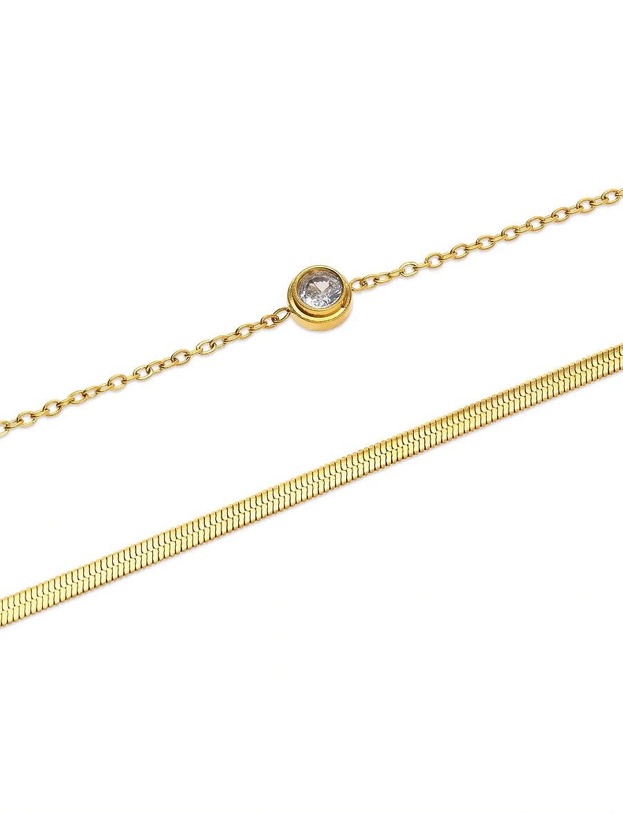 Timi of Sweden - Solvej - Duo Chain Bracelet Stainless Steel - gold - 2