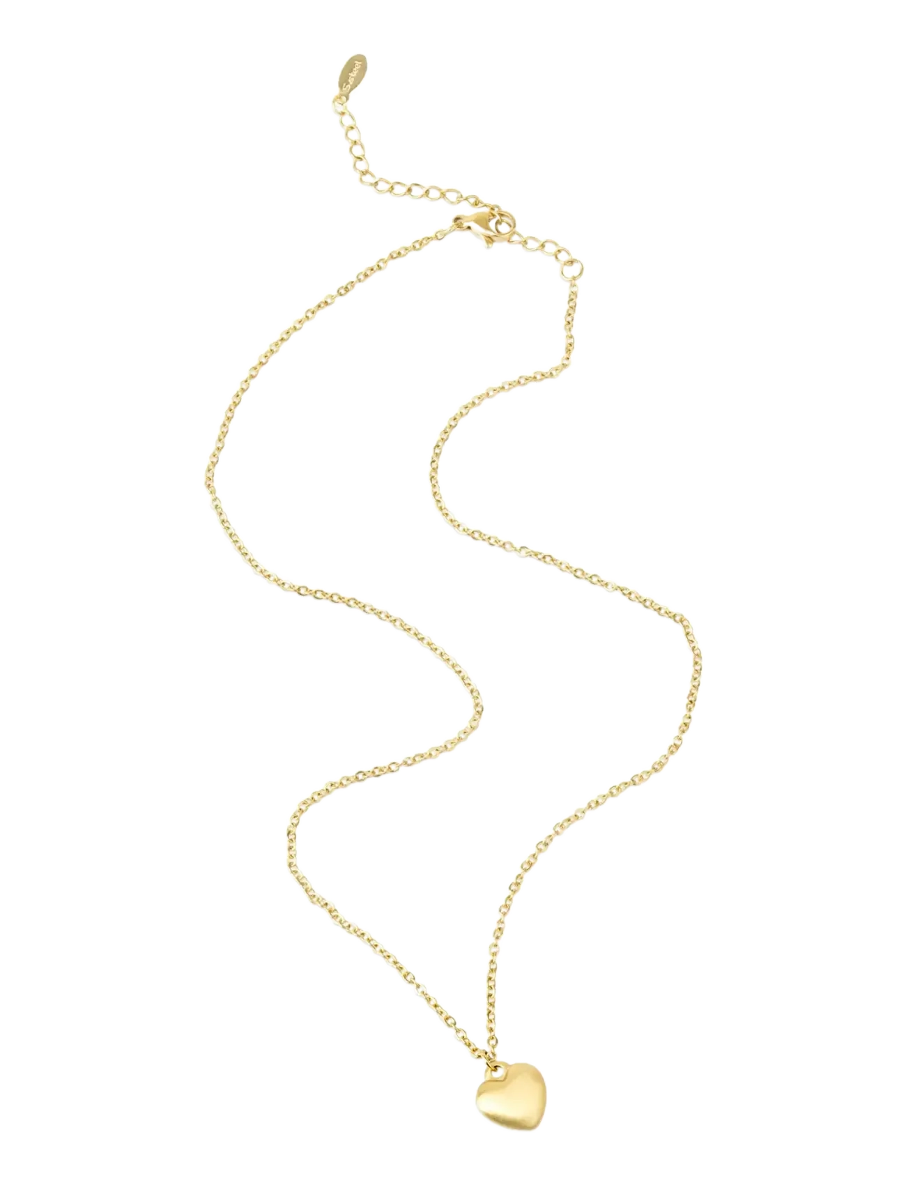 Timi of Sweden Bellamy - Heart Necklace Stainless Steel - Accessoarer - GOLD / gold