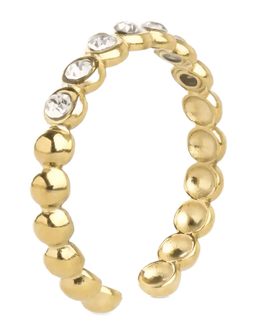 Timi of Sweden - Pernilla - Crystal Ring Stainless Steel - sõrmused - gold - 1