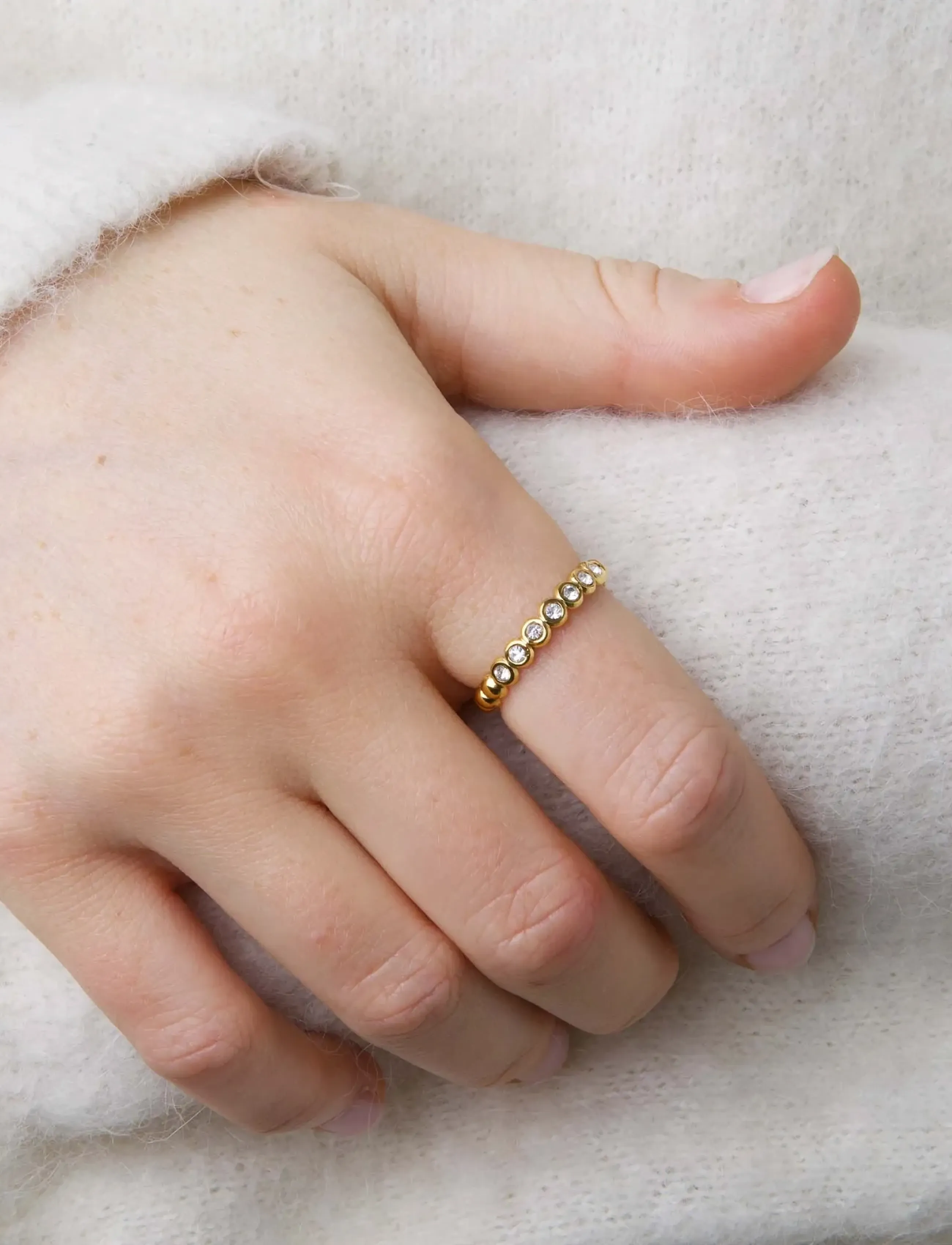 Timi of Sweden Pernilla Crystal Ring Stainless Steel, 53, Jewellery, Gold - Rings, Frauen