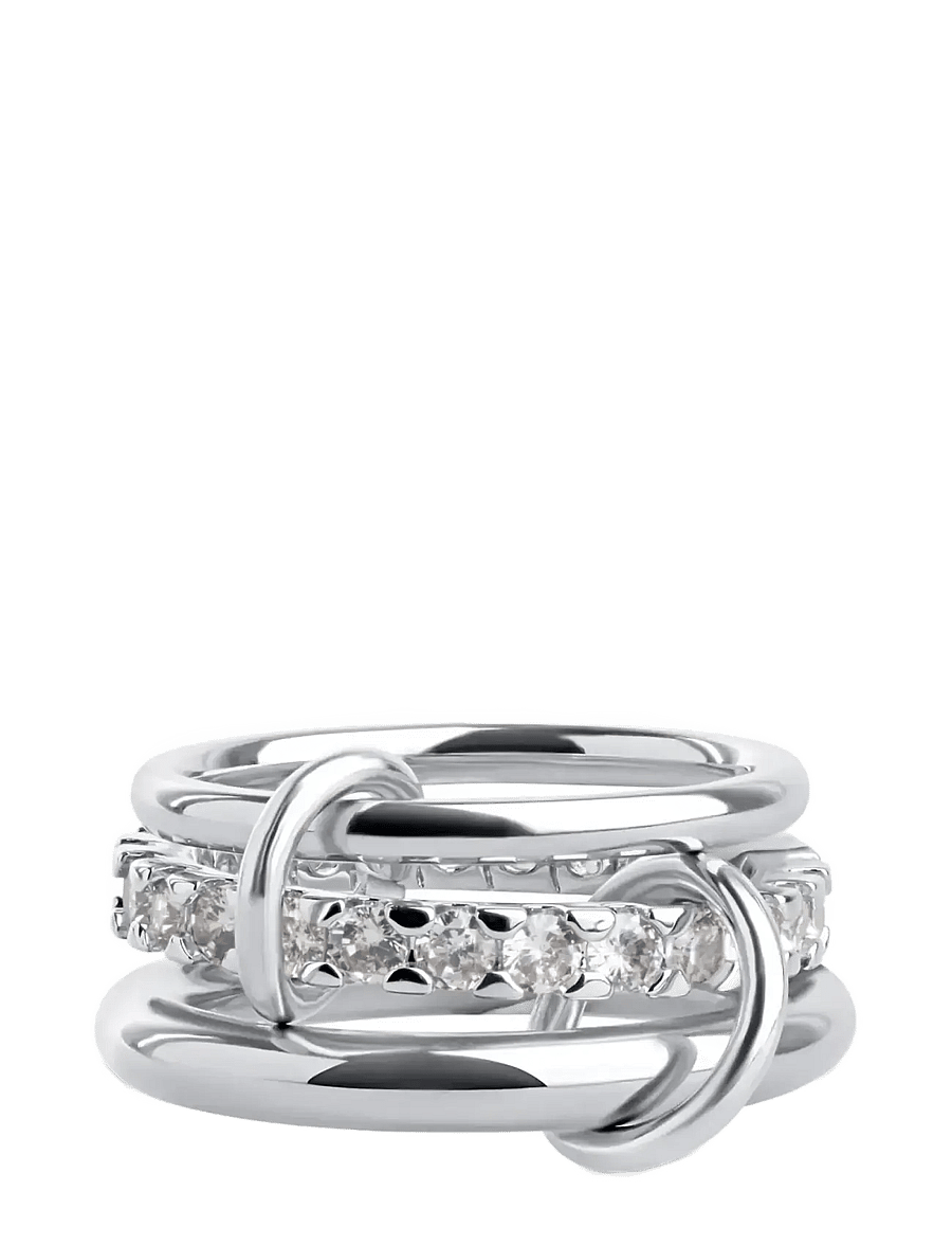 Timi of Sweden - Ethel - Stacked Ring Crystal Stainless Steel - silver - 1