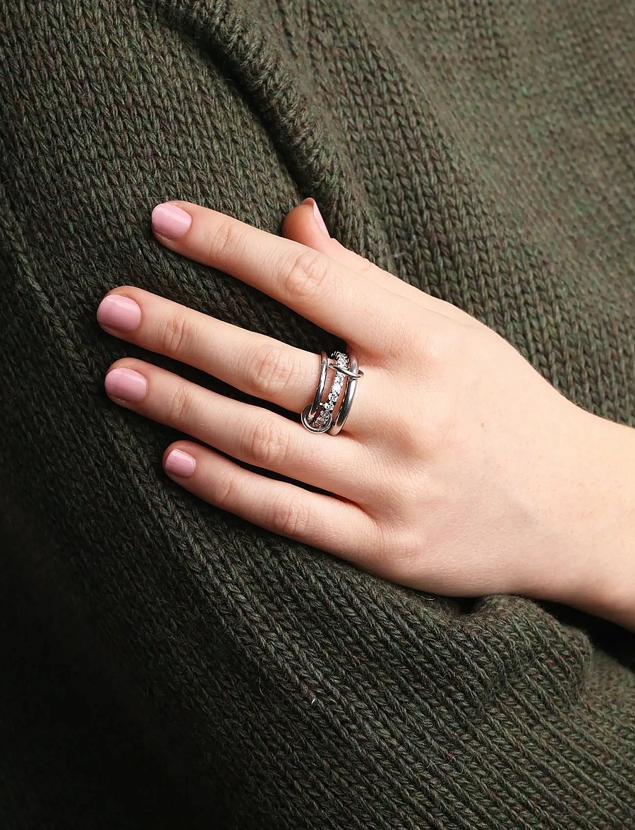 Timi of Sweden - Ethel - Stacked Ring Crystal Stainless Steel - silver - 0