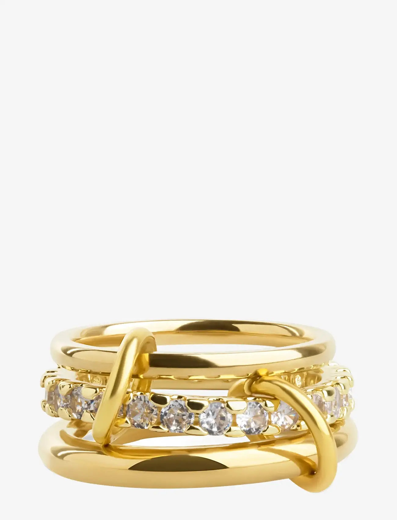 Timi of Sweden - Ethel - Stacked Ring Crystal Stainless Steel - sõrmused - gold - 1